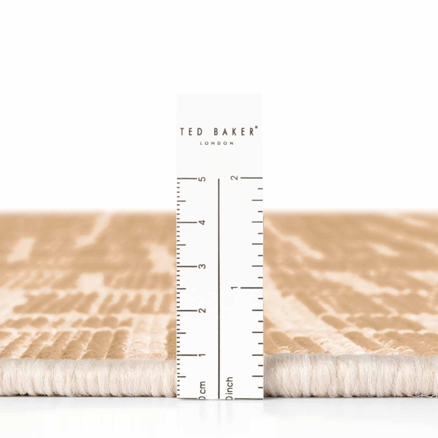 Tapis extérieur rond lavable Crouch Doré et Crème - Ted Baker