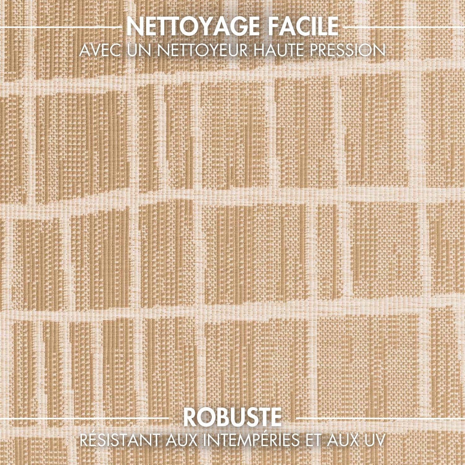 Tapis extérieur rond lavable Crouch Doré et Crème - Ted Baker