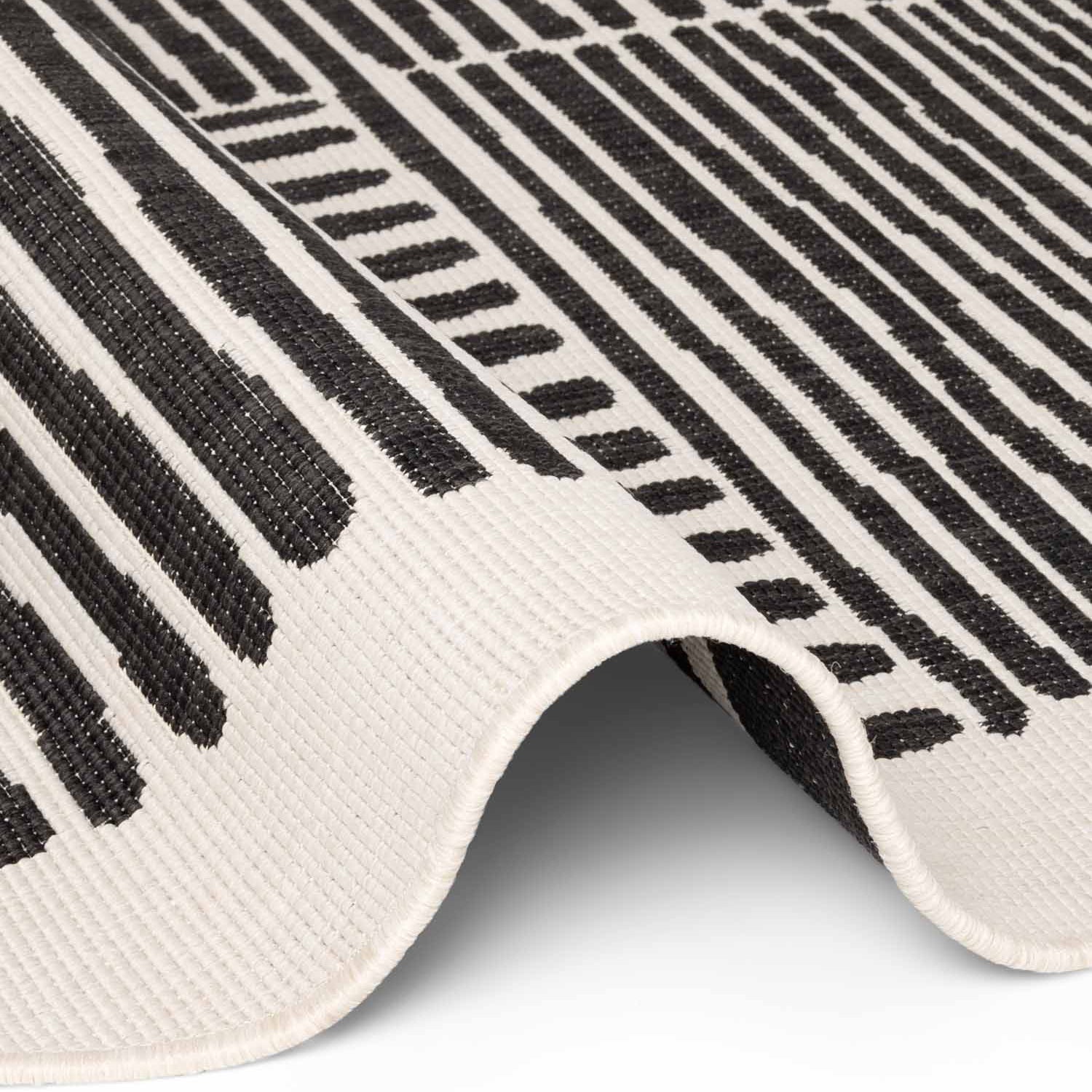 Tapis extérieur rond lavable Bound Crème et Noir - Ted Baker