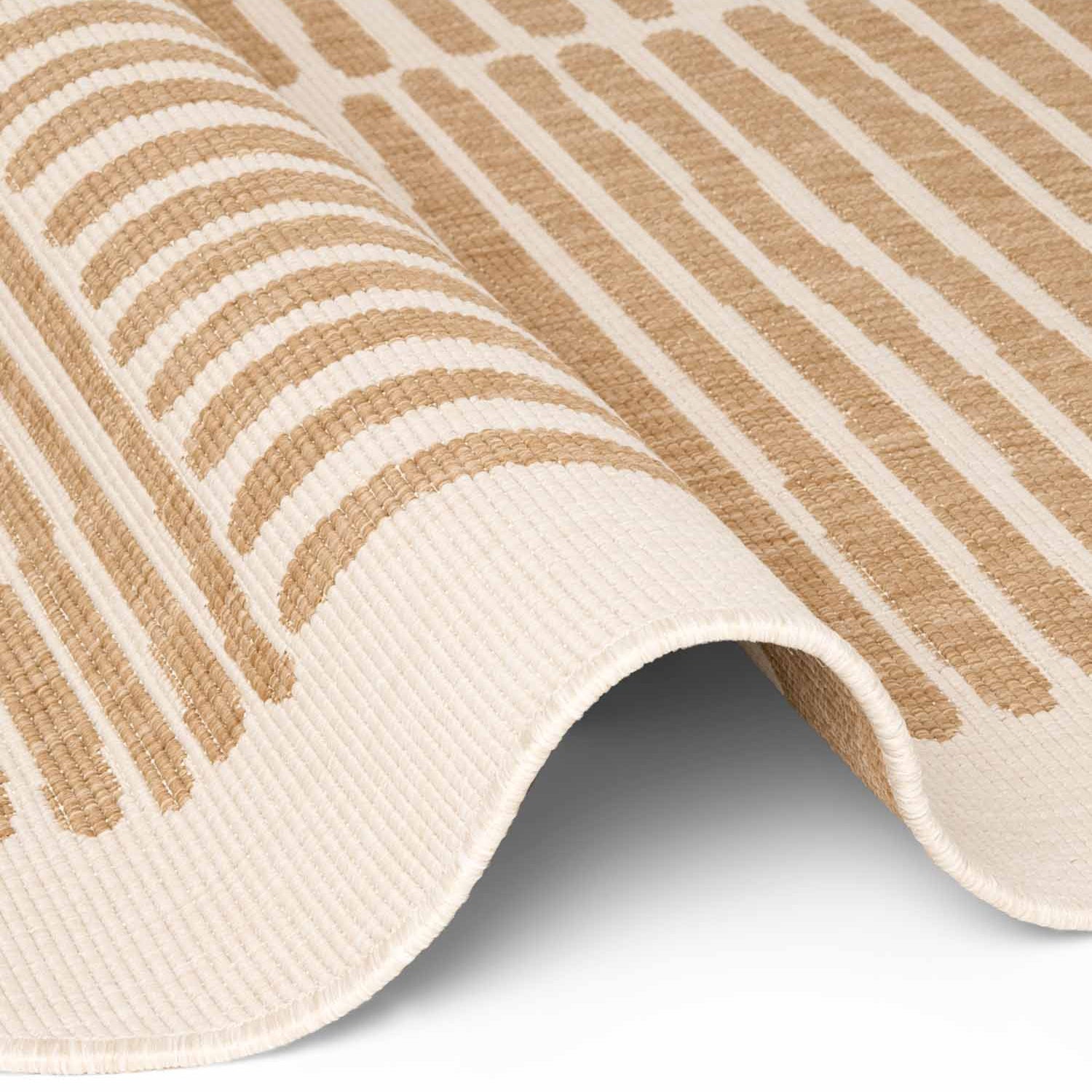Tapis extérieur rond lavable Bound Crème et Doré - Ted Baker