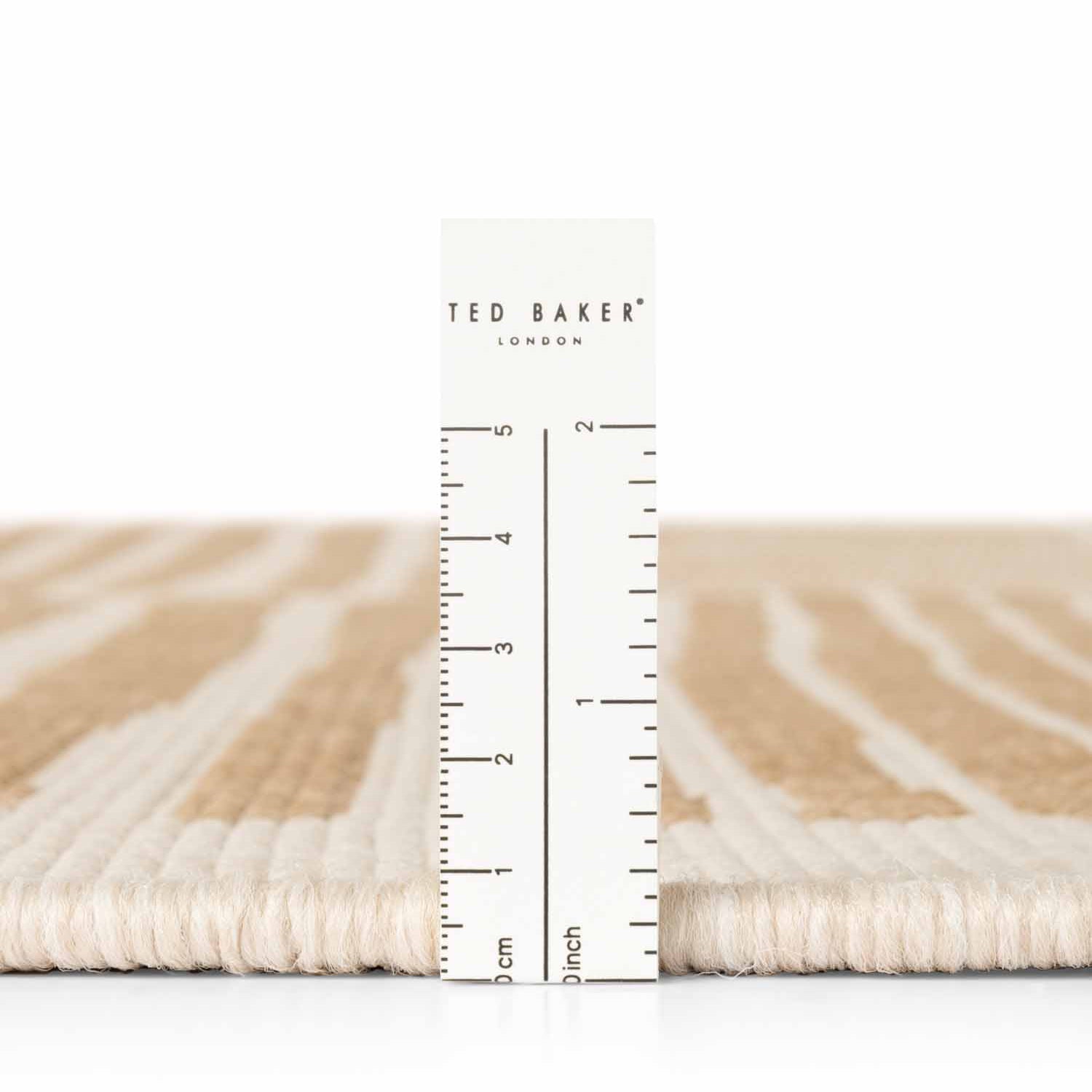 Tapis extérieur rond lavable Bound Crème et Doré - Ted Baker