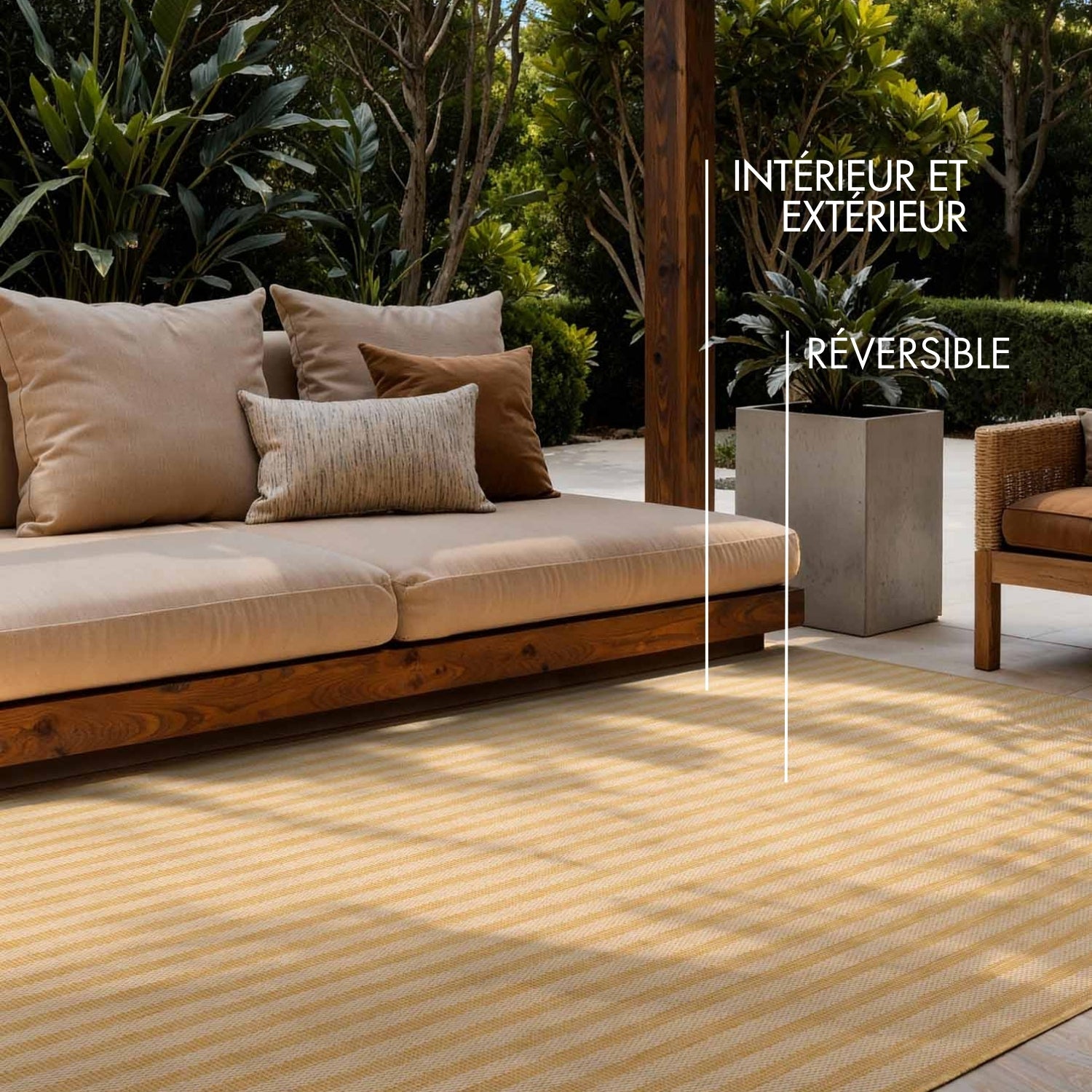 Tapis extérieur lavable Lignes Jaune - Ted Baker