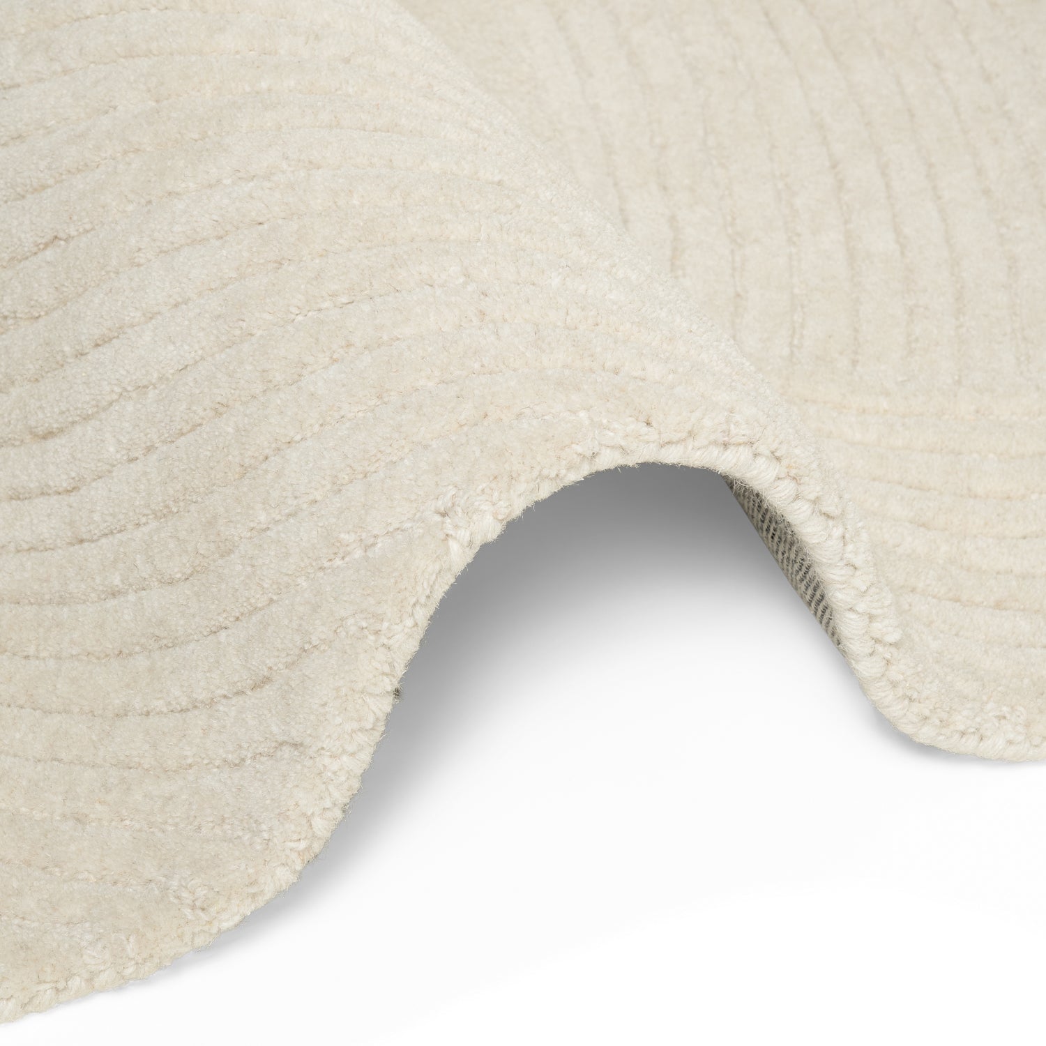 Tapis Rond Laine Sculpté Main Spirale Crème - Ted Baker