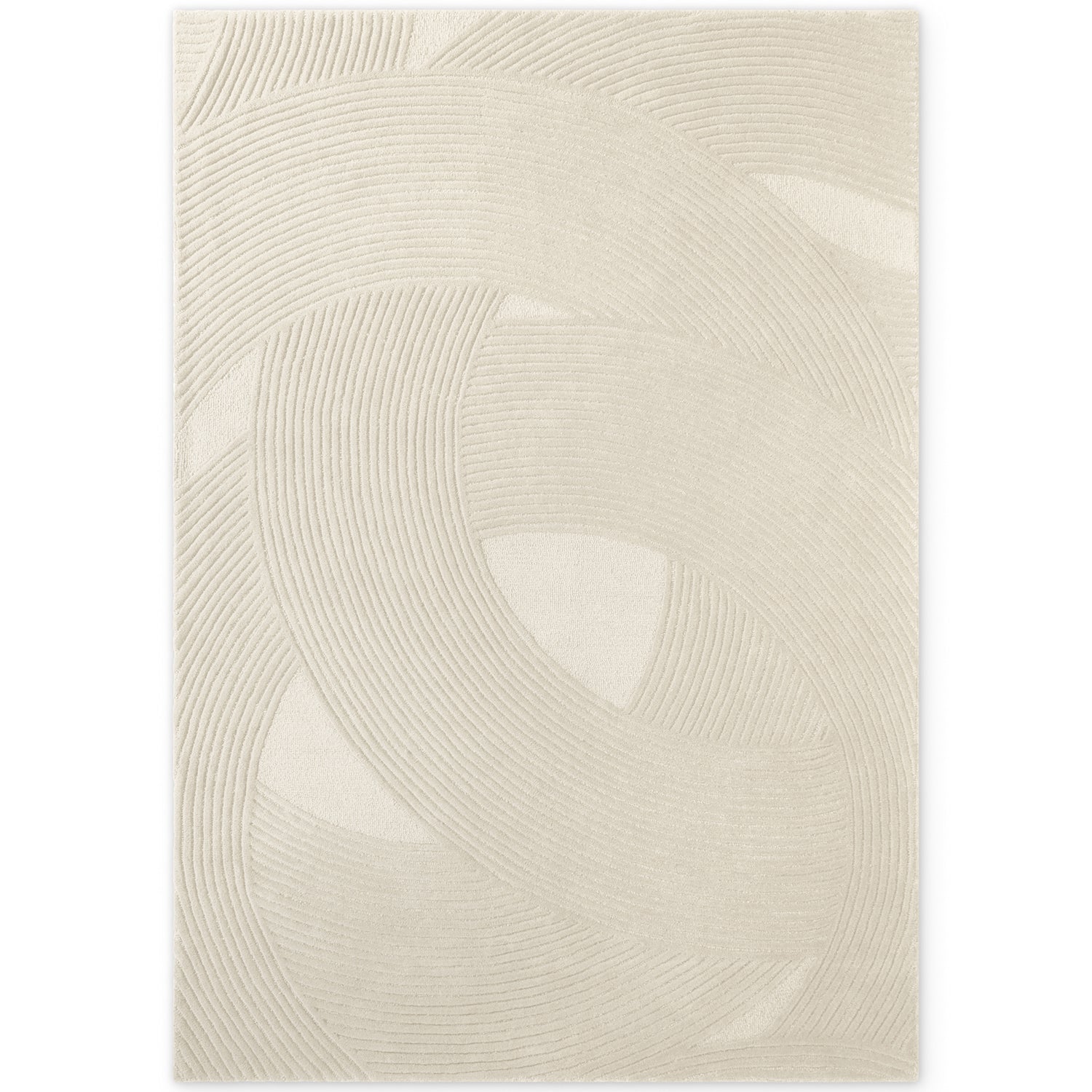 Tapis Laine Sculpté Main Spirale Crème - Ted Baker