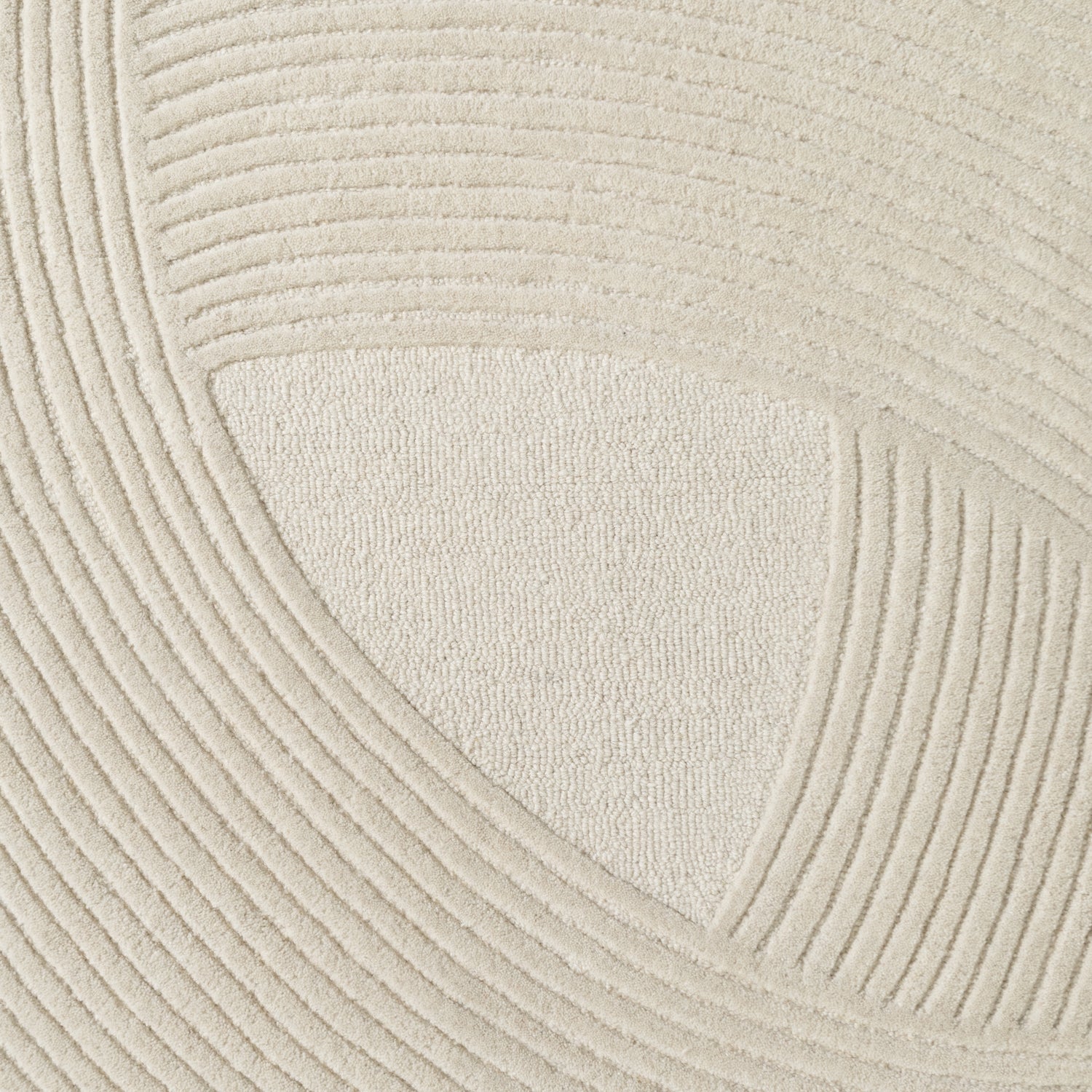 Tapis Laine Sculpté Main Spirale Crème - Ted Baker