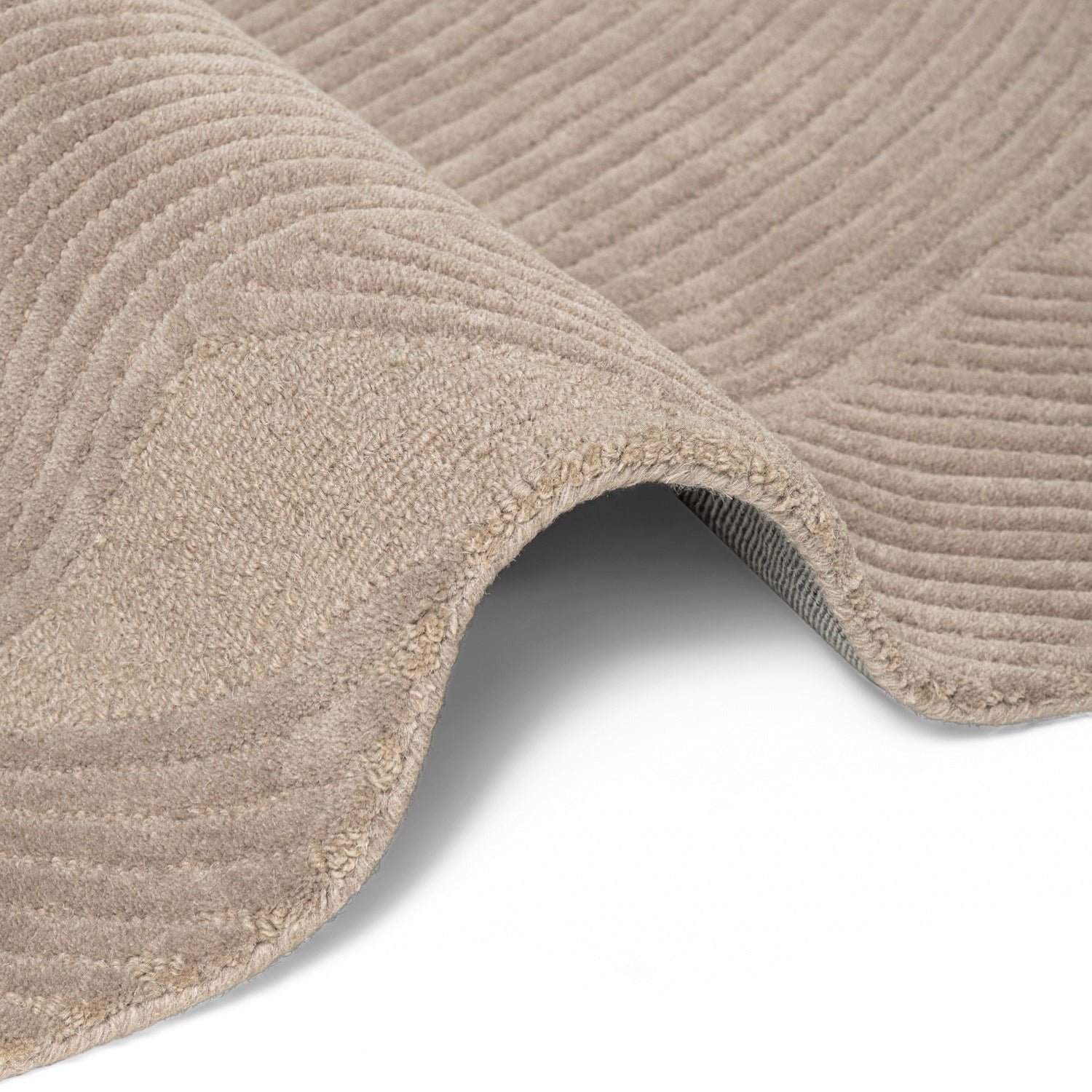 Tapis Laine Sculpté Main Spirale Beige - Ted Baker
