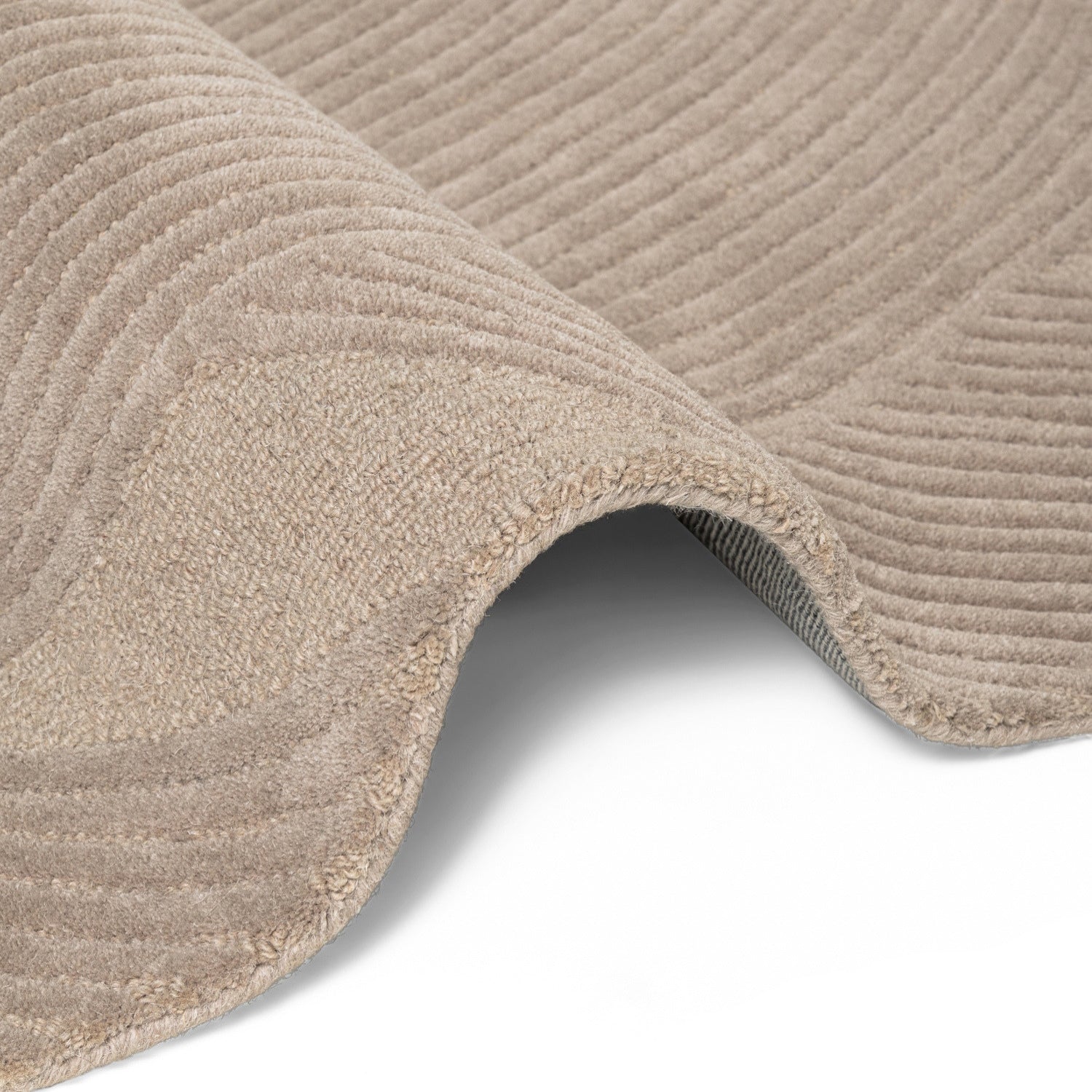 Tapis Organique Laine Sculpté Main Spirale Beige - Ted Baker