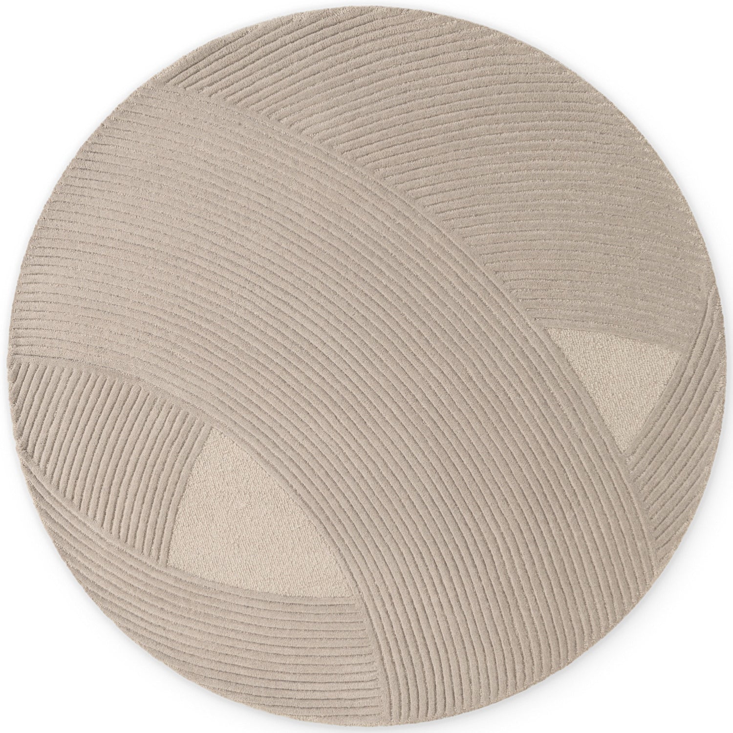 Tapis Rond Laine Sculpté Main Spirale Beige - Ted Baker