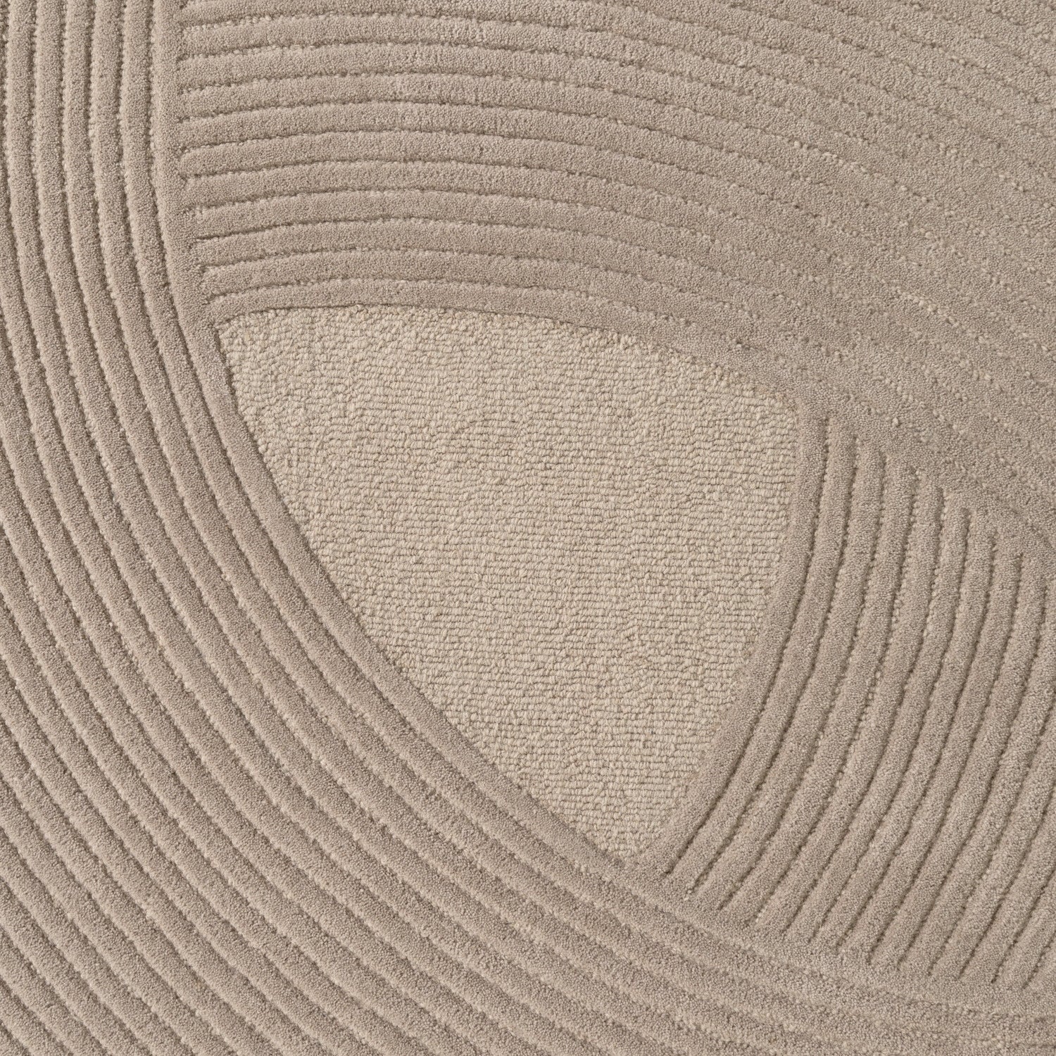 Tapis Rond Laine Sculpté Main Spirale Beige - Ted Baker