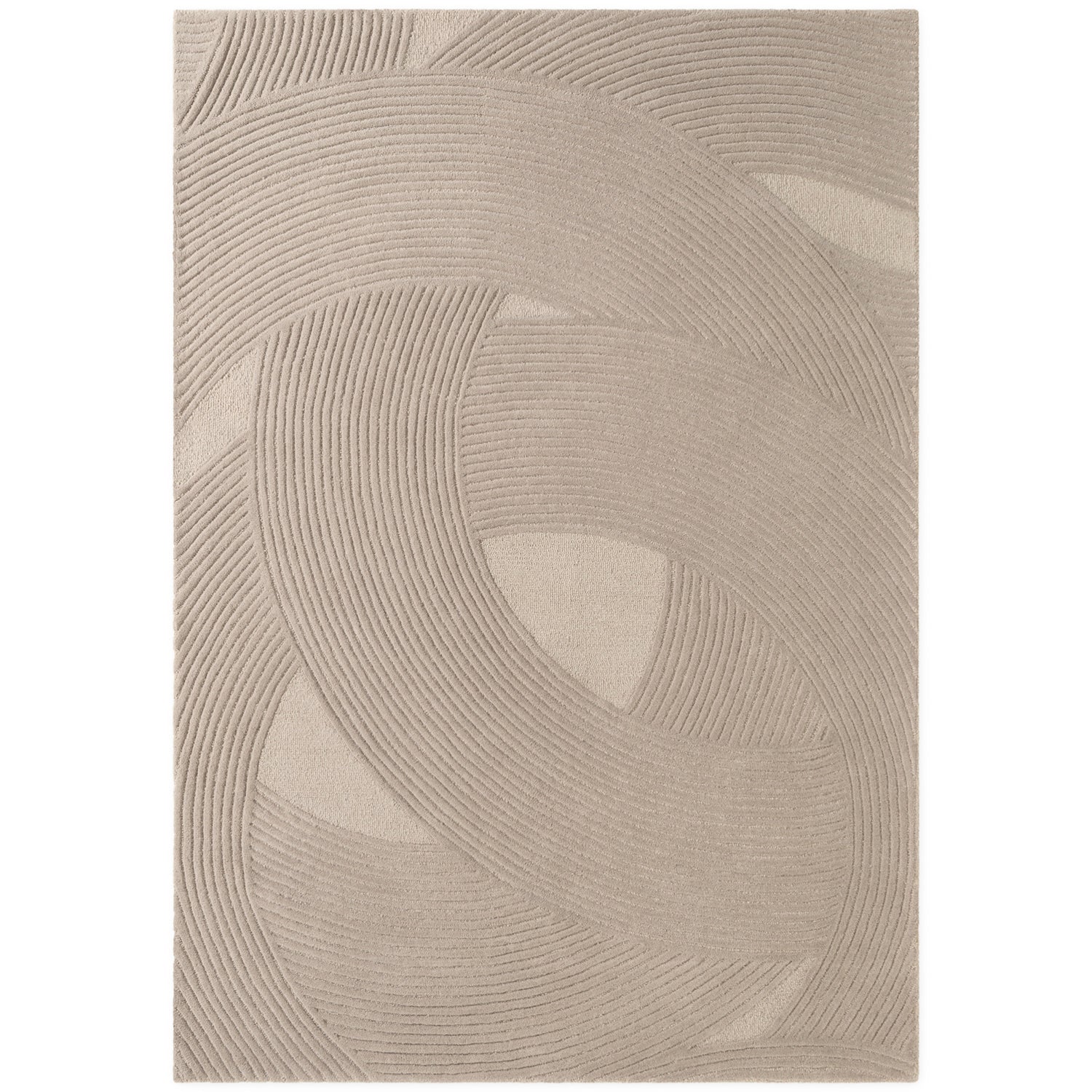 Tapis Laine Sculpté Main Spirale Beige - Ted Baker