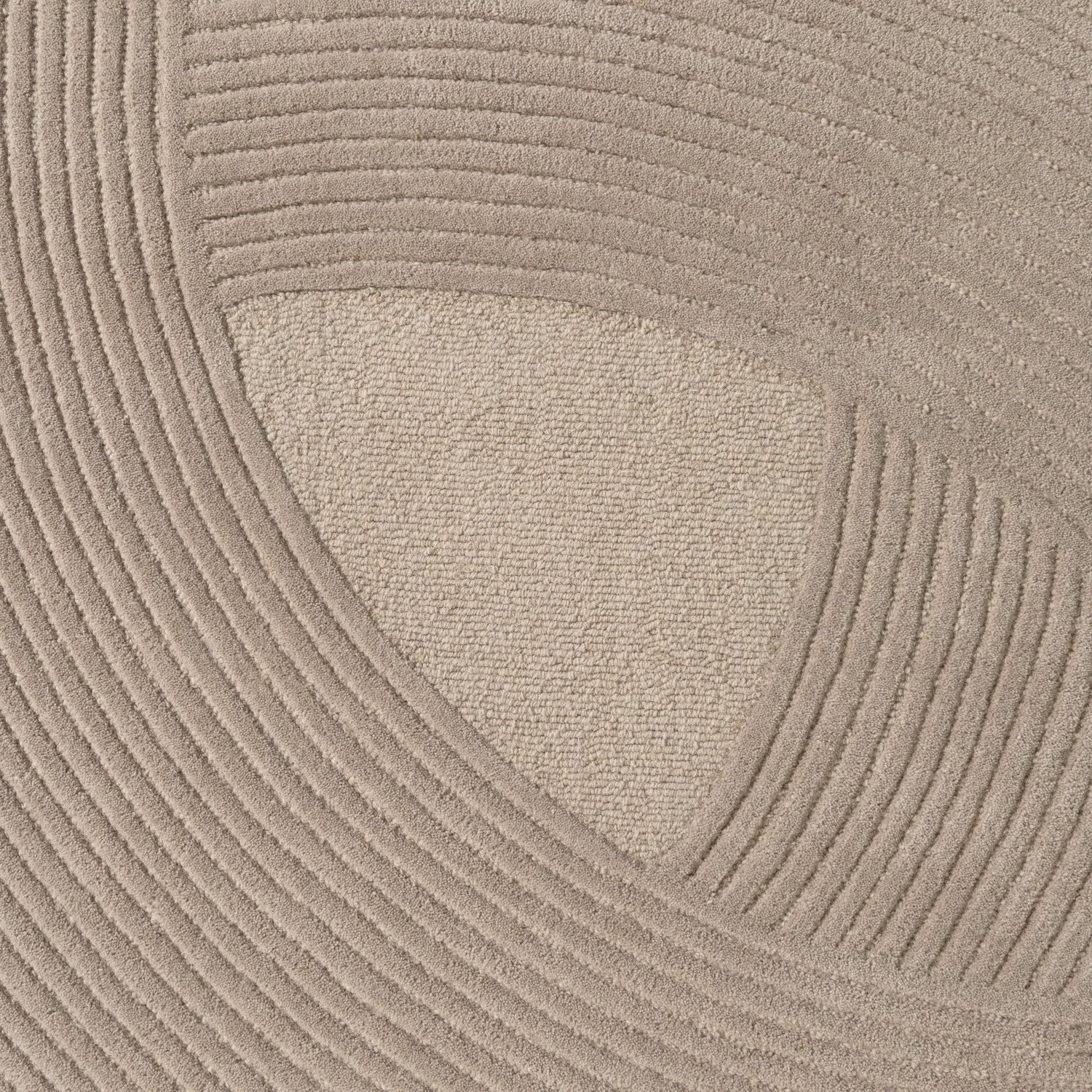 Tapis Laine Sculpté Main Spirale Beige - Ted Baker
