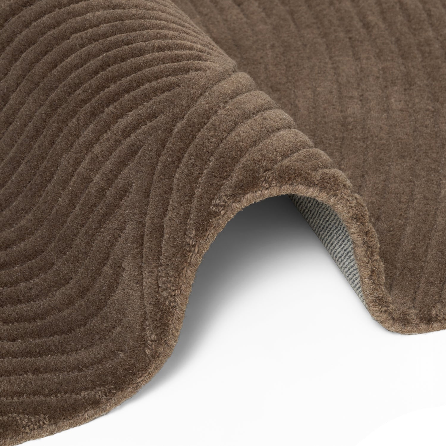 Tapis Rond Laine Sculpté Main Spirale Marron - Ted Baker