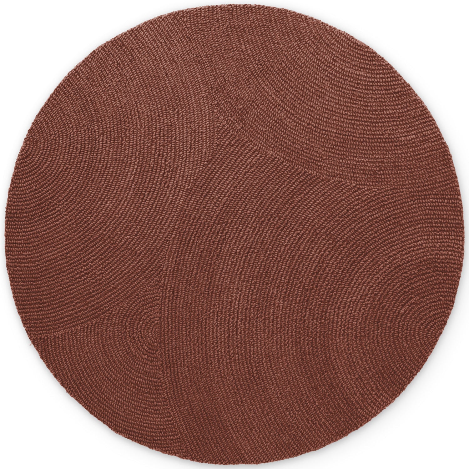 Tapis Rond Laine motifs arcs - Bordeau