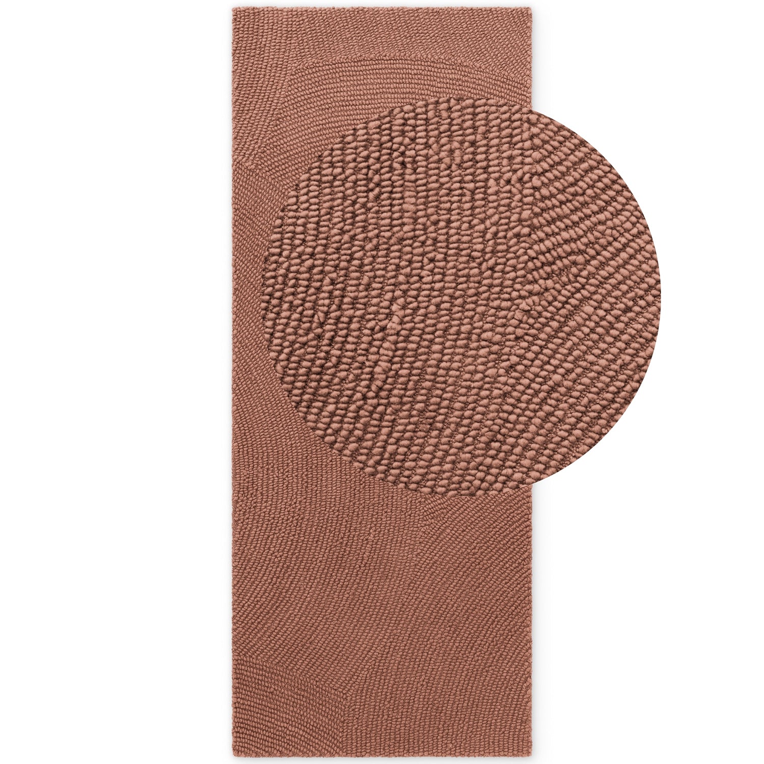 Tapis Couloir Laine motifs arcs - Rose Vintage