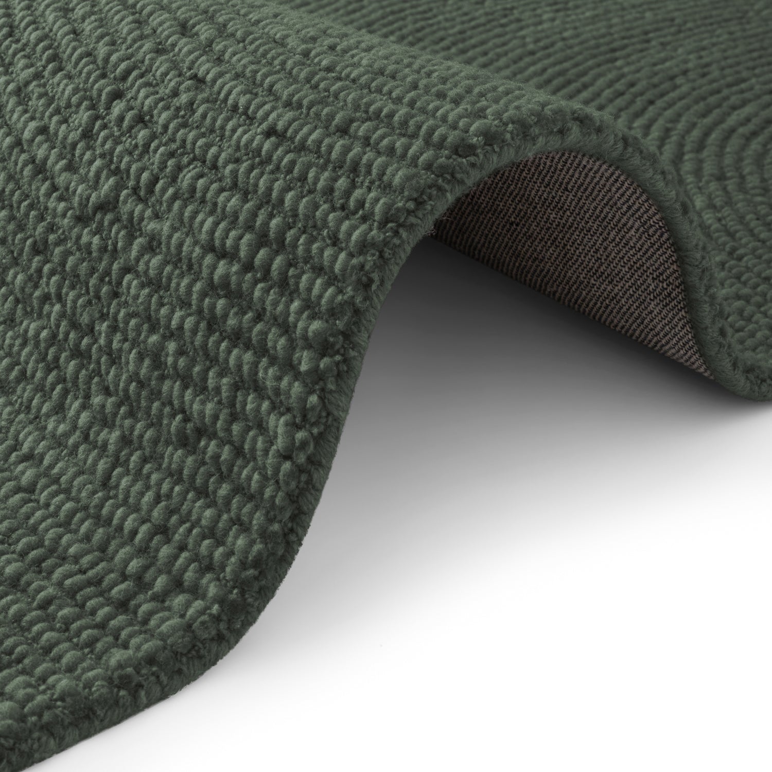 Tapis Couloir Laine motifs arcs - Vert