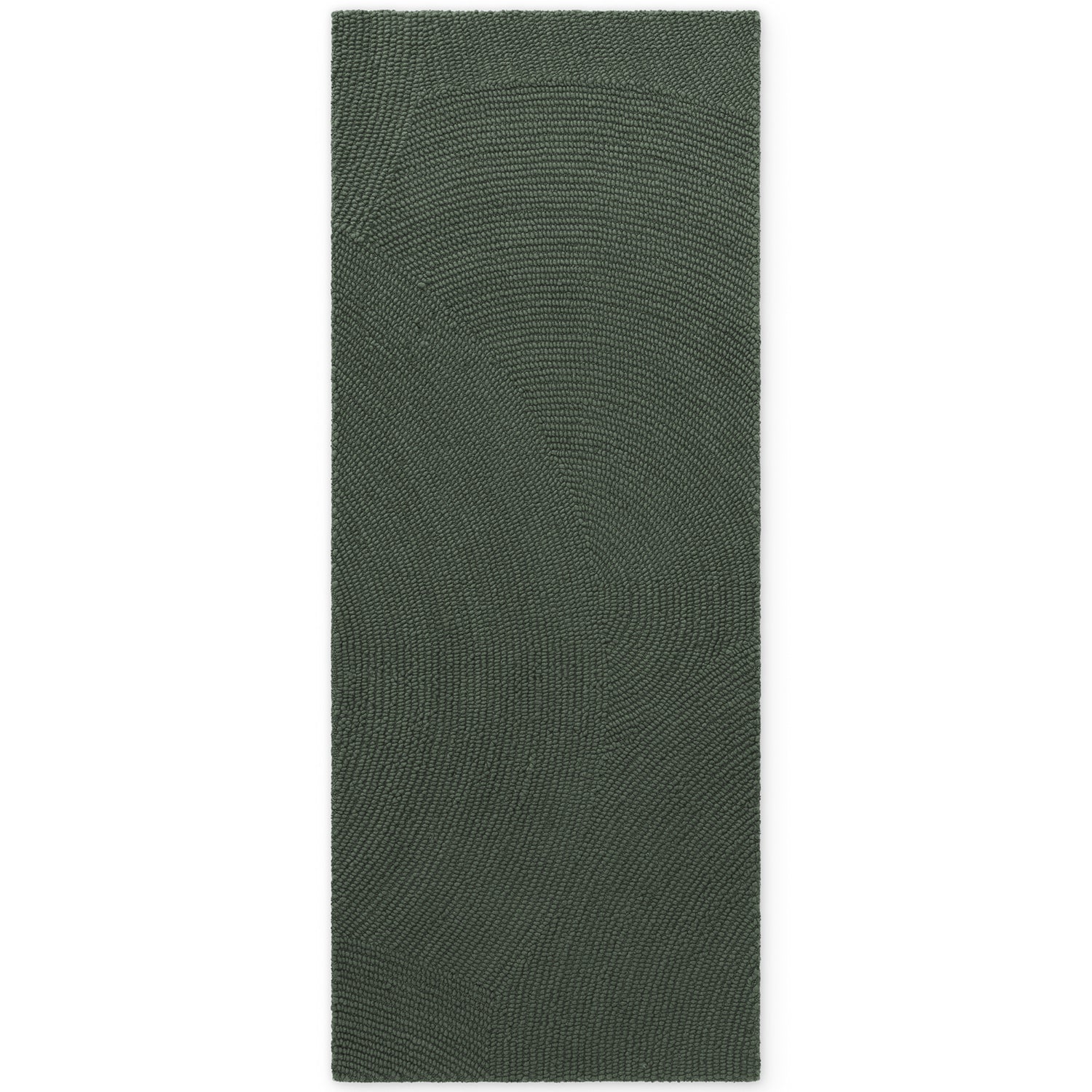 Tapis Couloir Laine motifs arcs - Vert