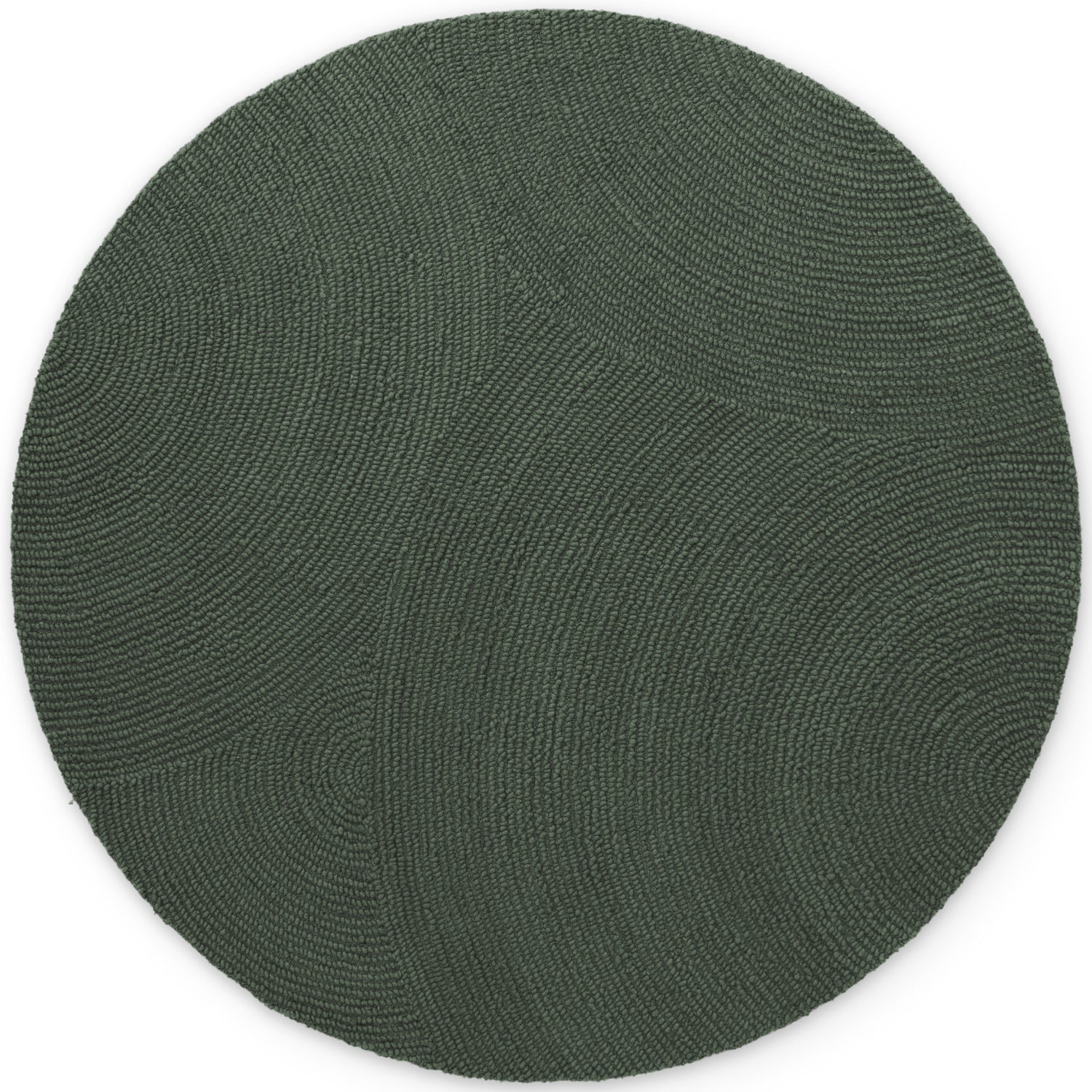 Tapis Rond Laine motifs arcs - Vert