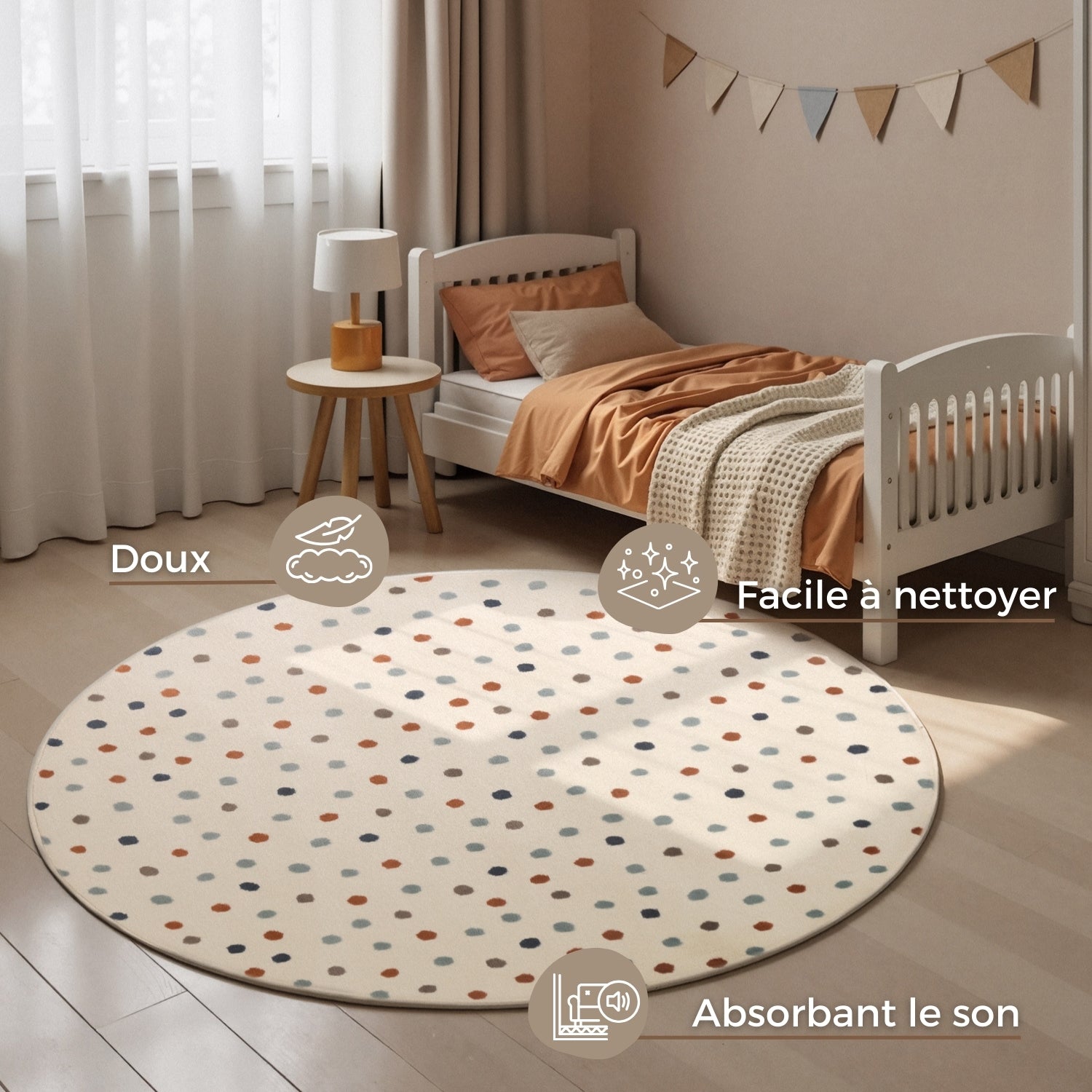 Tapis rond Enfant Terrazzo Multicolore
