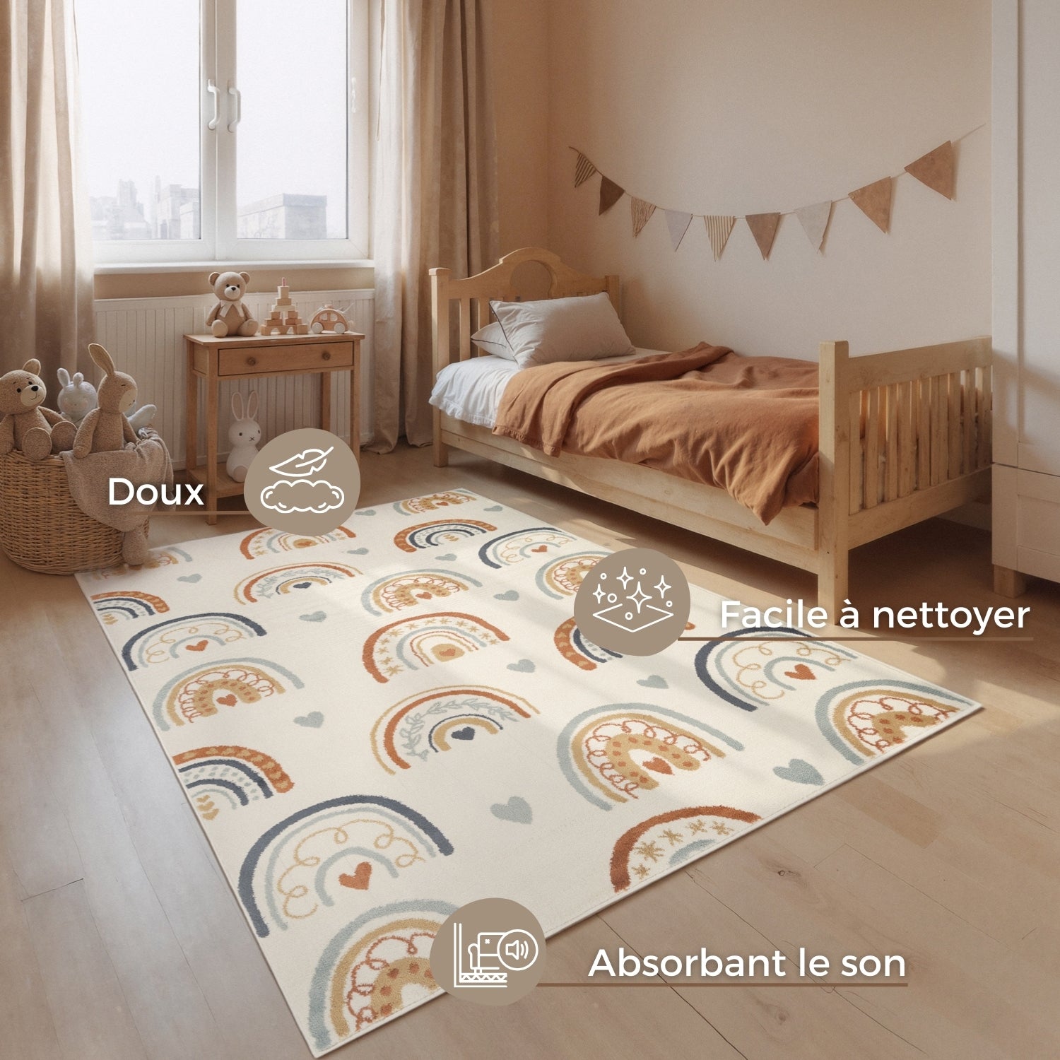 Tapis Enfant Color Loop Ecru