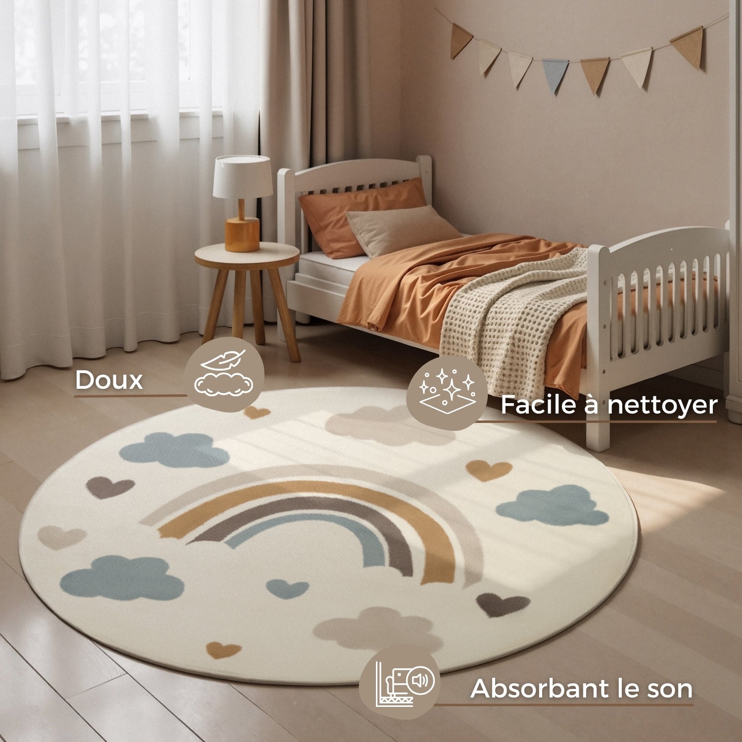 Tapis rond Enfant Cloud Sky