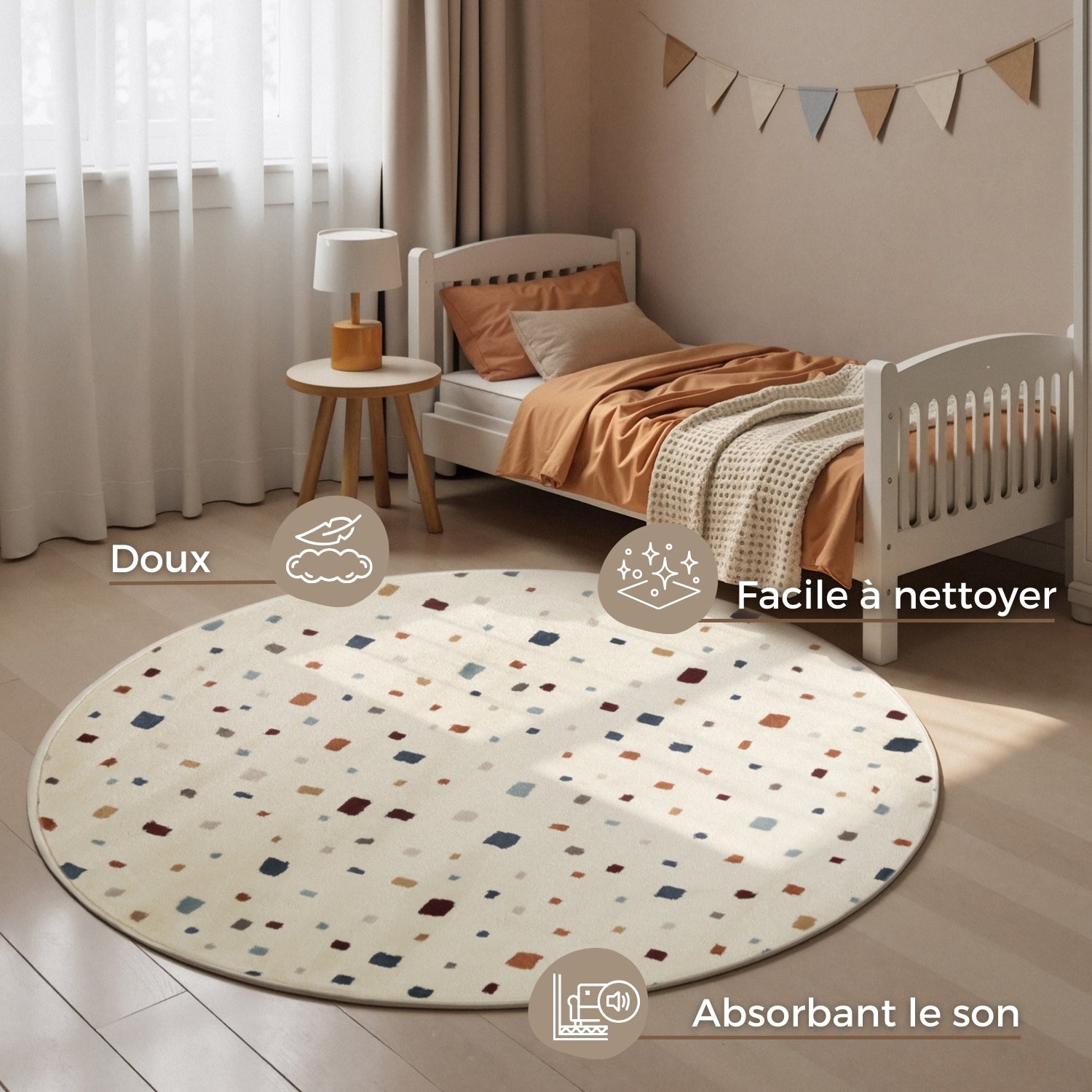 Tapis rond Enfant Gobi Multicolore