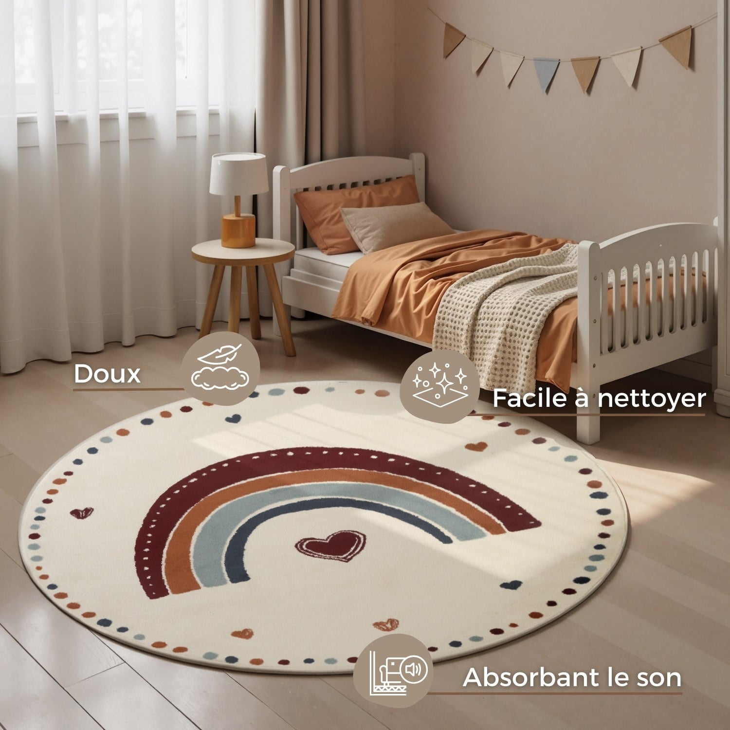 Tapis rond Enfant Rainbow Arch