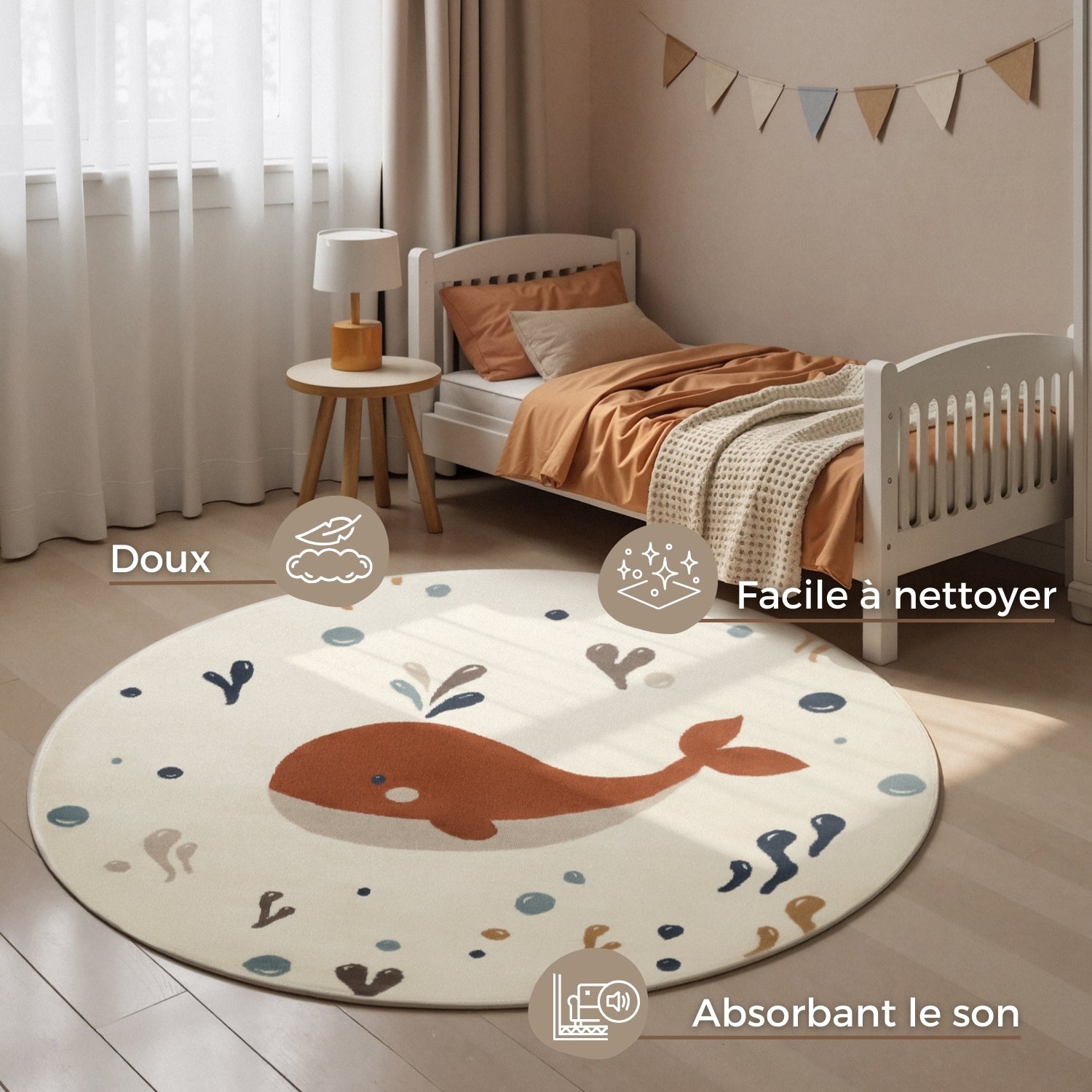 Tapis rond Enfant Little Whale