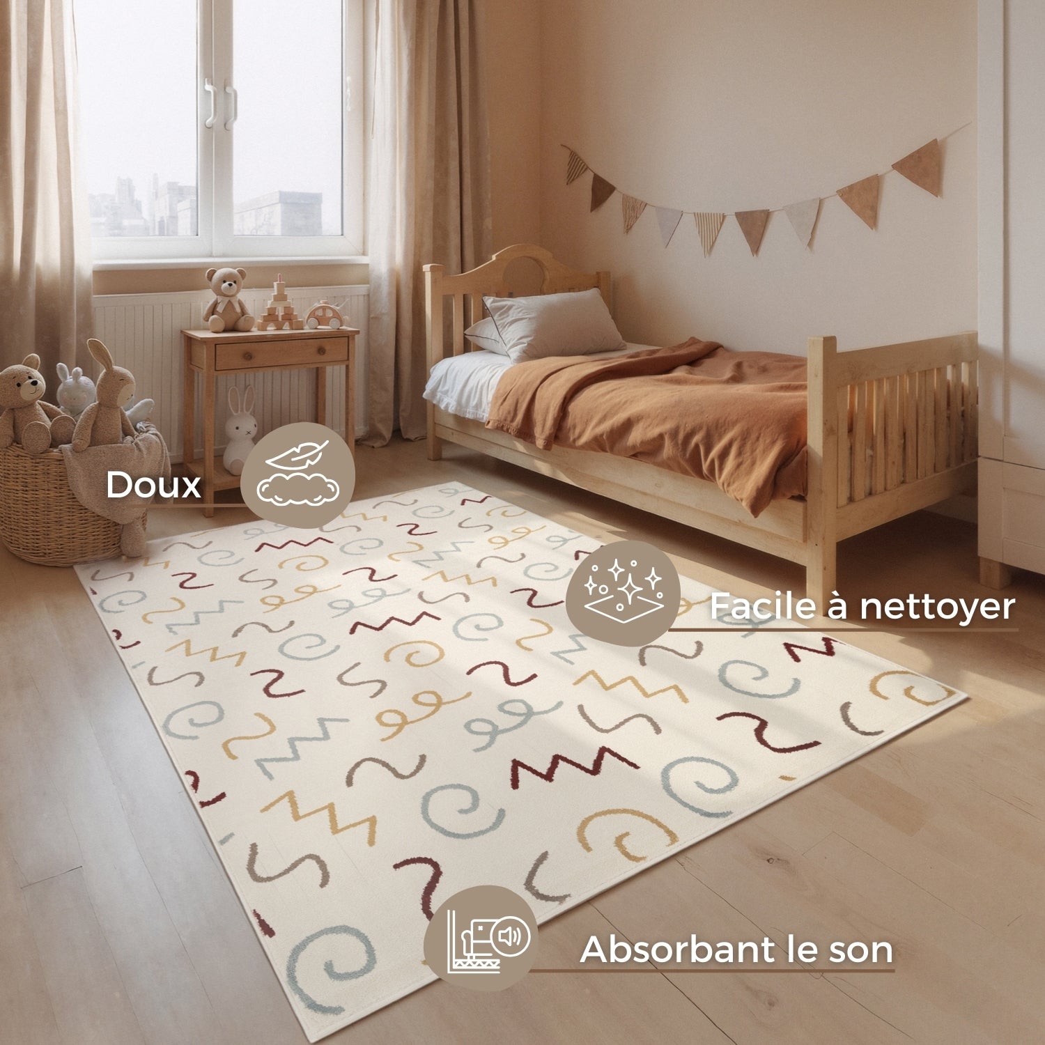 Tapis Enfant Crayon Multicolore
