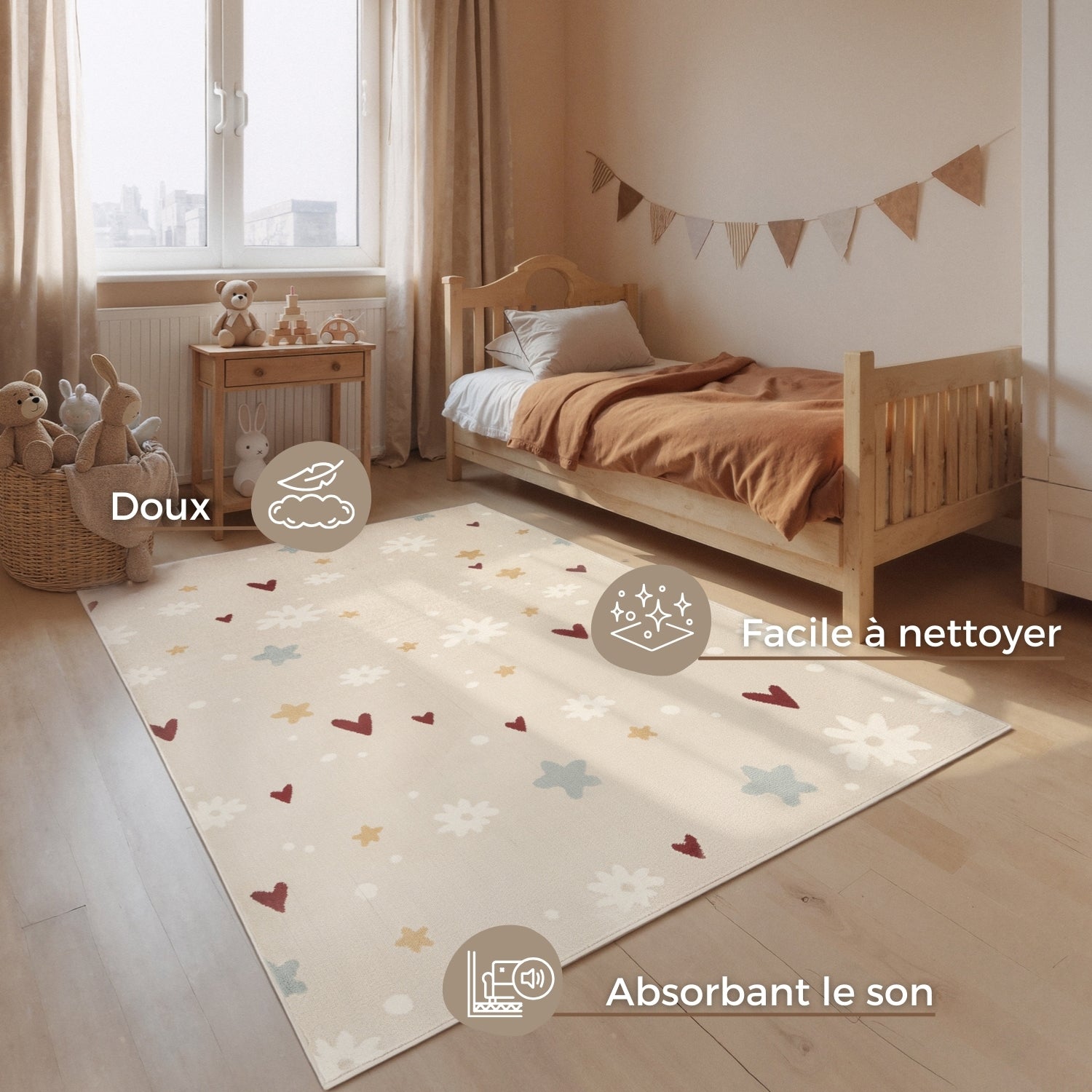 Tapis Enfant Love &amp; Flowers