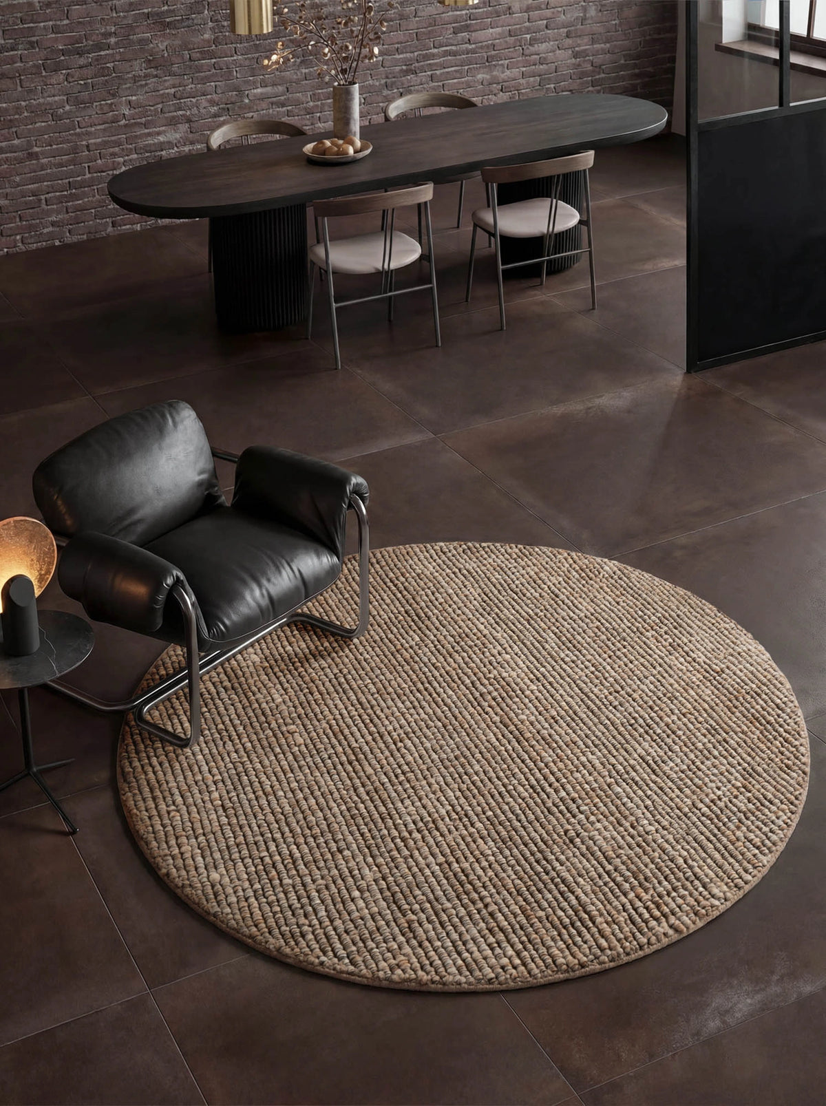 Tapis rond bouclé Yumi Beige - Villeroy &amp; Boch