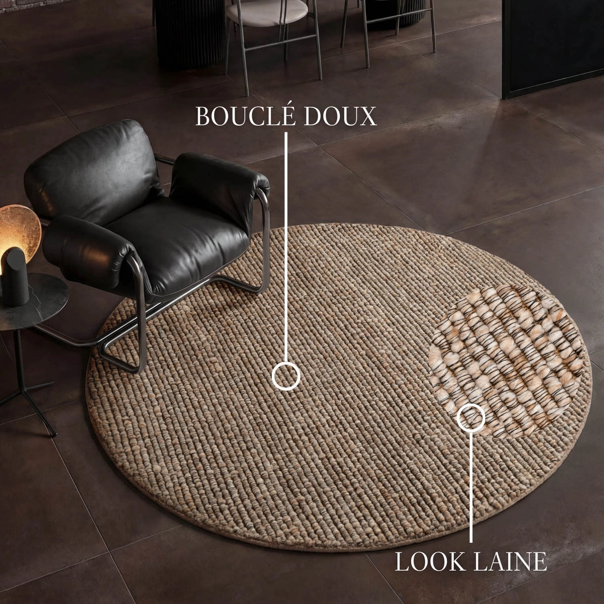 Tapis rond bouclé Yumi Beige - Villeroy &amp; Boch