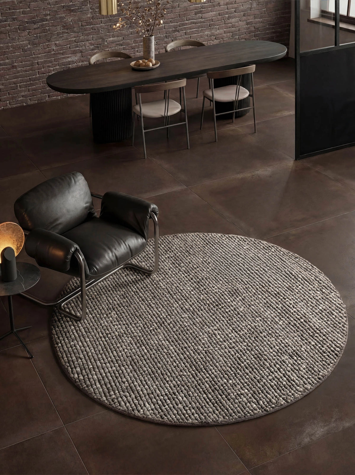 Tapis rond bouclé Yumi Gris Clair - Villeroy &amp; Boch