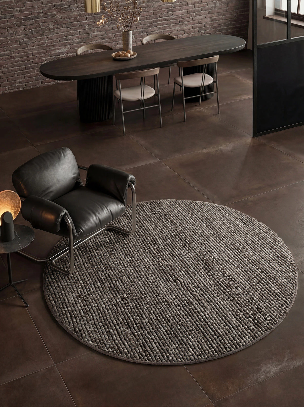 Tapis rond bouclé Yumi Gris Foncé - Villeroy &amp; Boch
