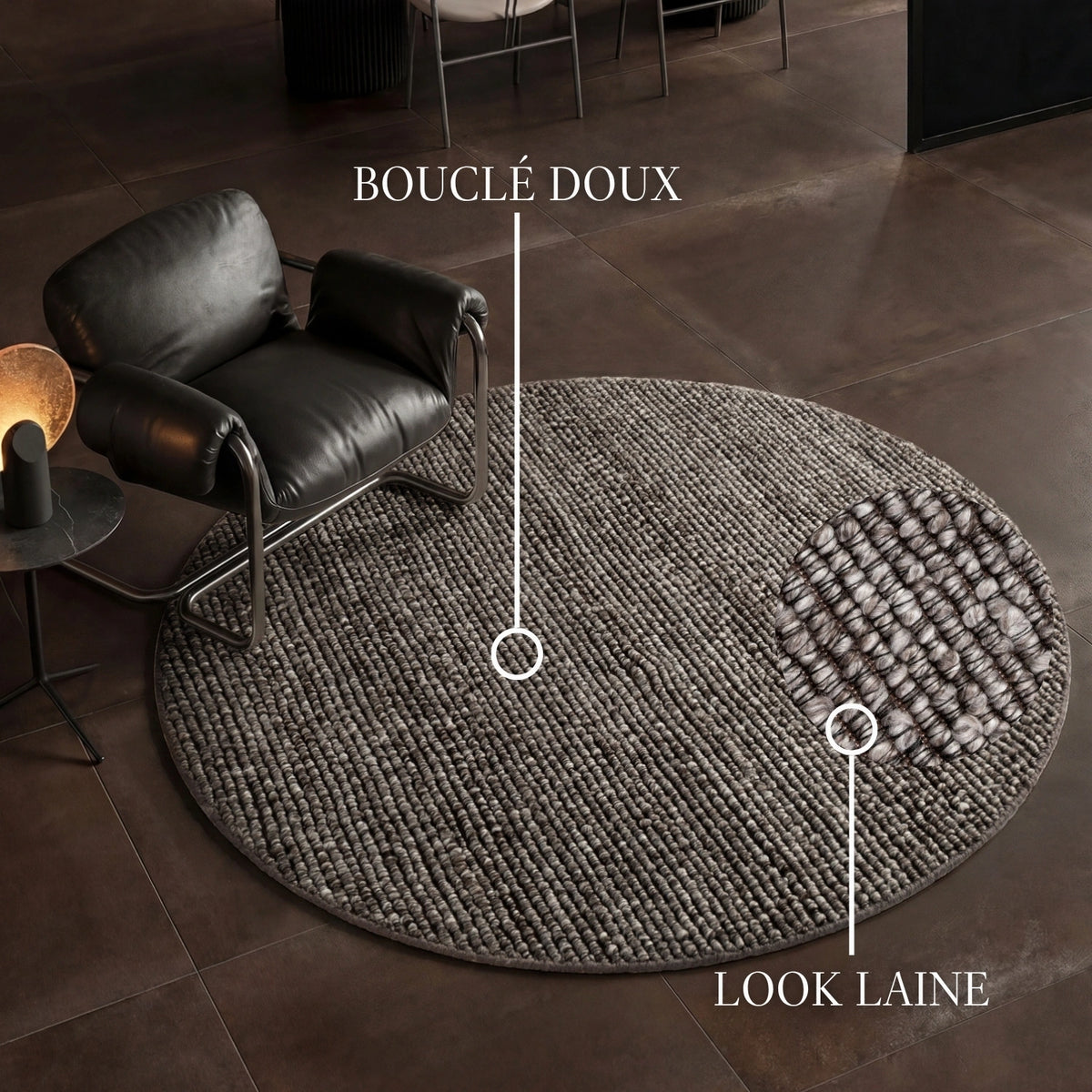 Tapis rond bouclé Yumi Gris Foncé - Villeroy &amp; Boch
