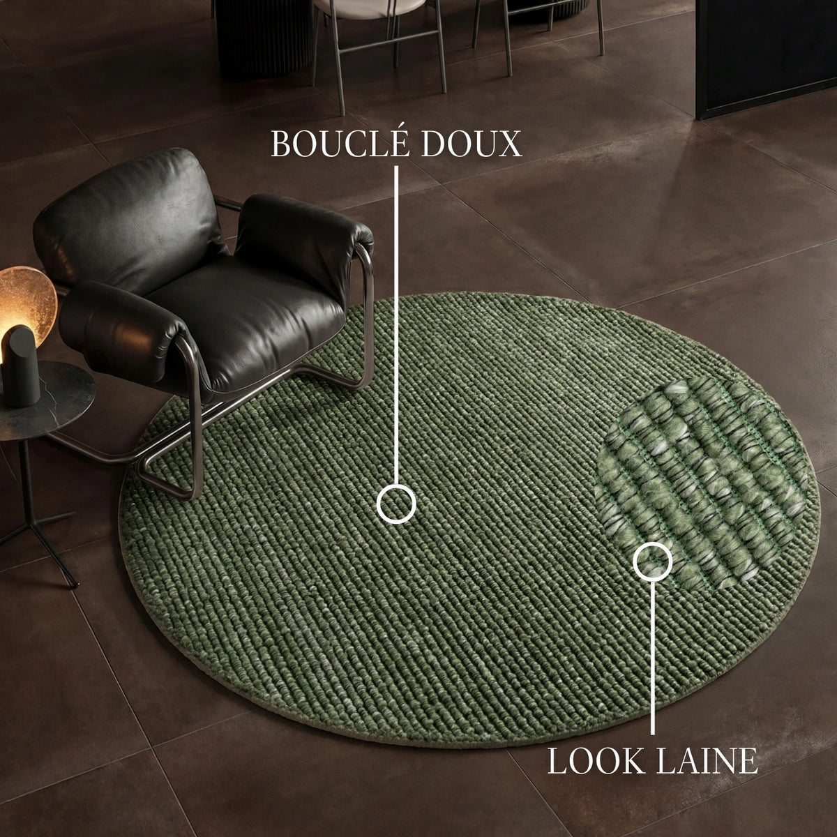 Tapis rond bouclé Yumi Vert - Villeroy &amp; Boch