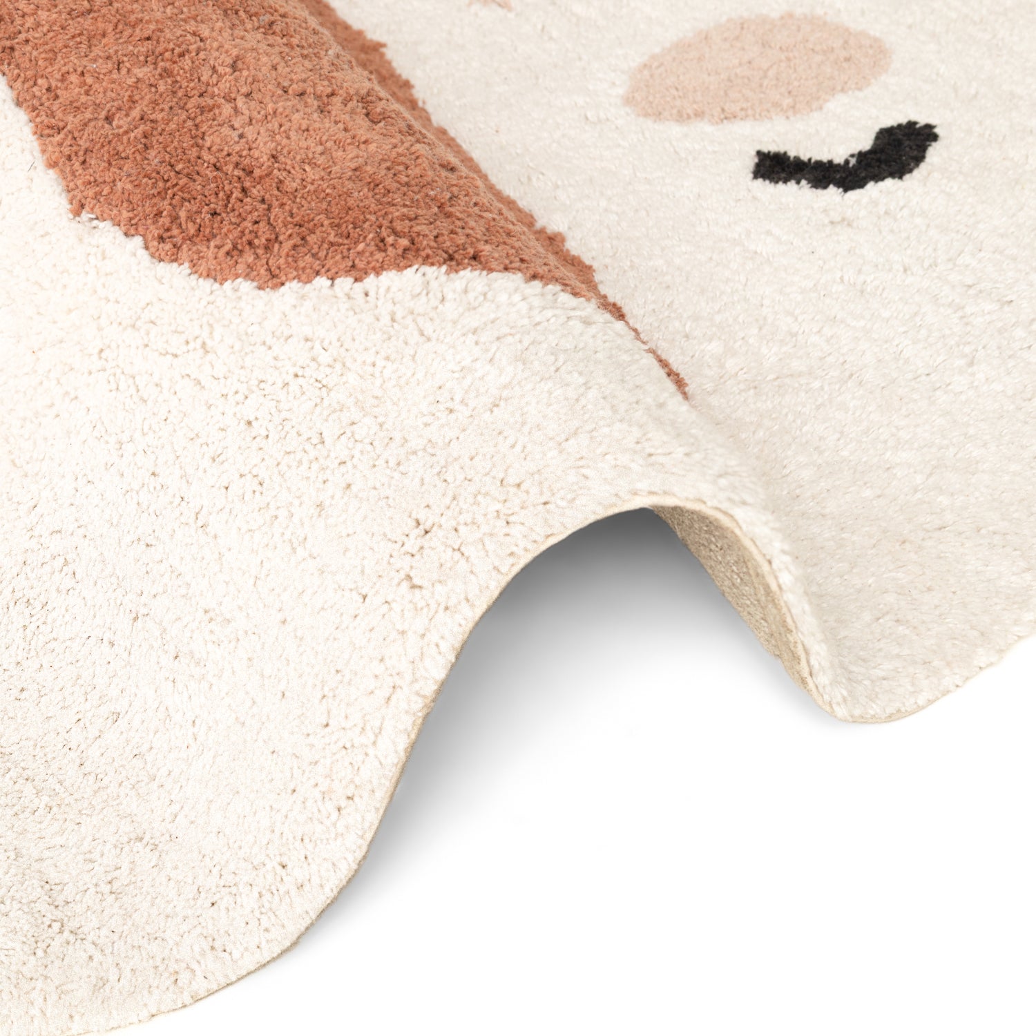 Tapis Enfant Forme Elephant Crème et Brun 95x120cm