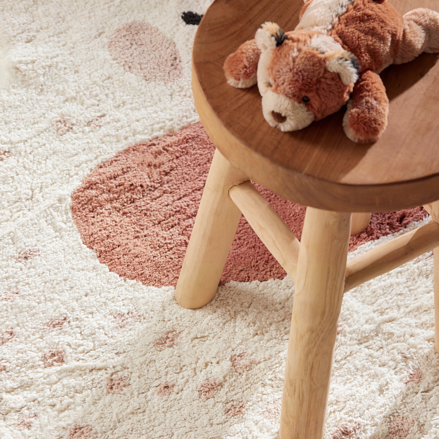 Tapis Enfant Forme Elephant Crème et Brun 95x120cm