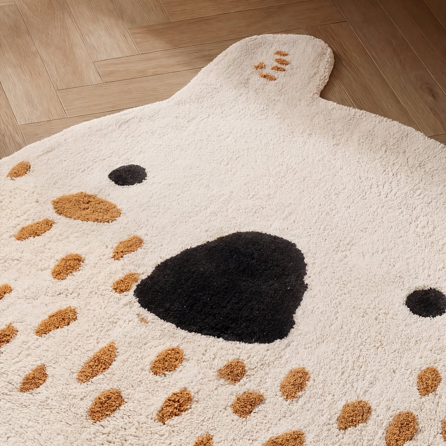 Tapis Enfant Tête Lapin Crème 120x137cm