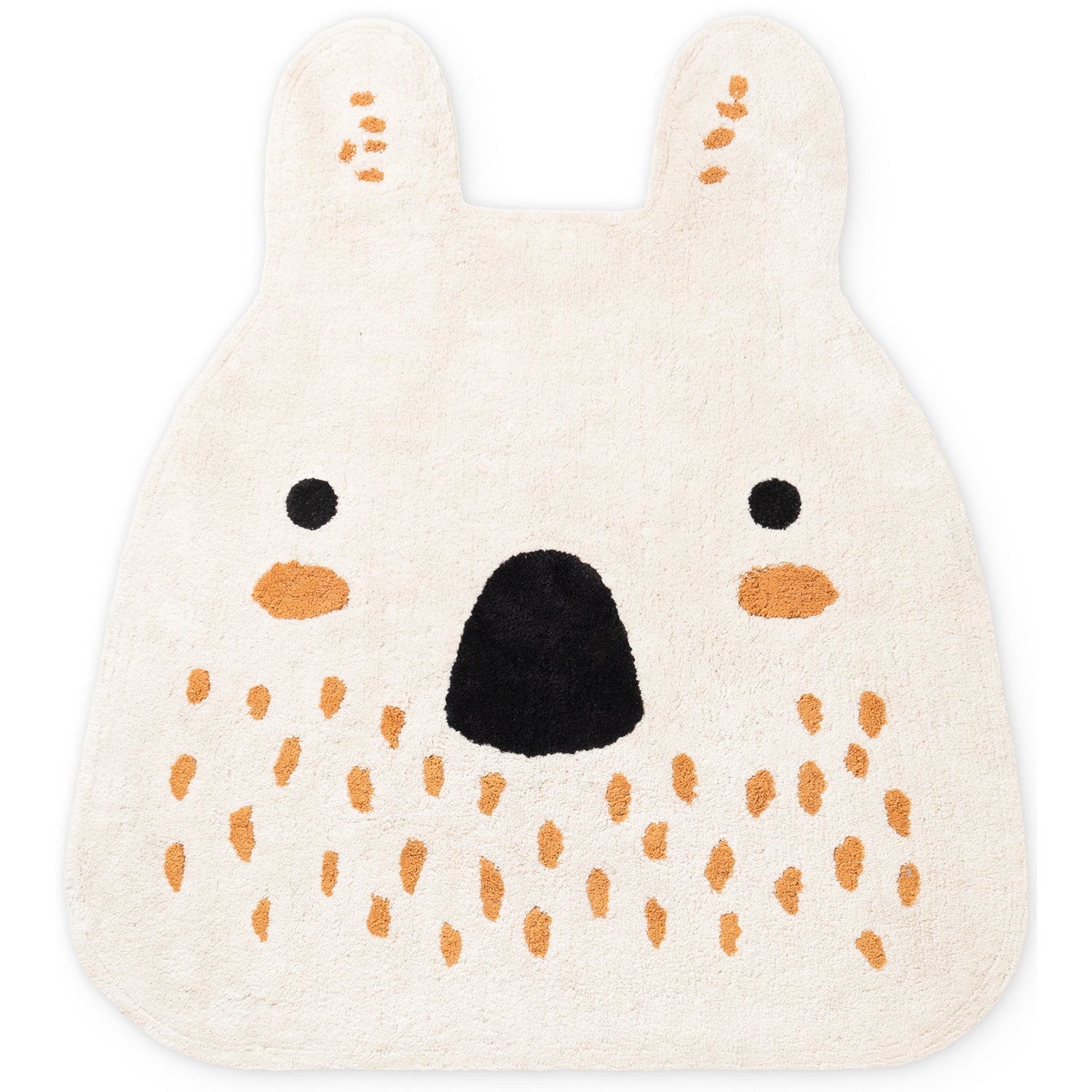 Tapis Enfant Tête Lapin Crème 120x137cm