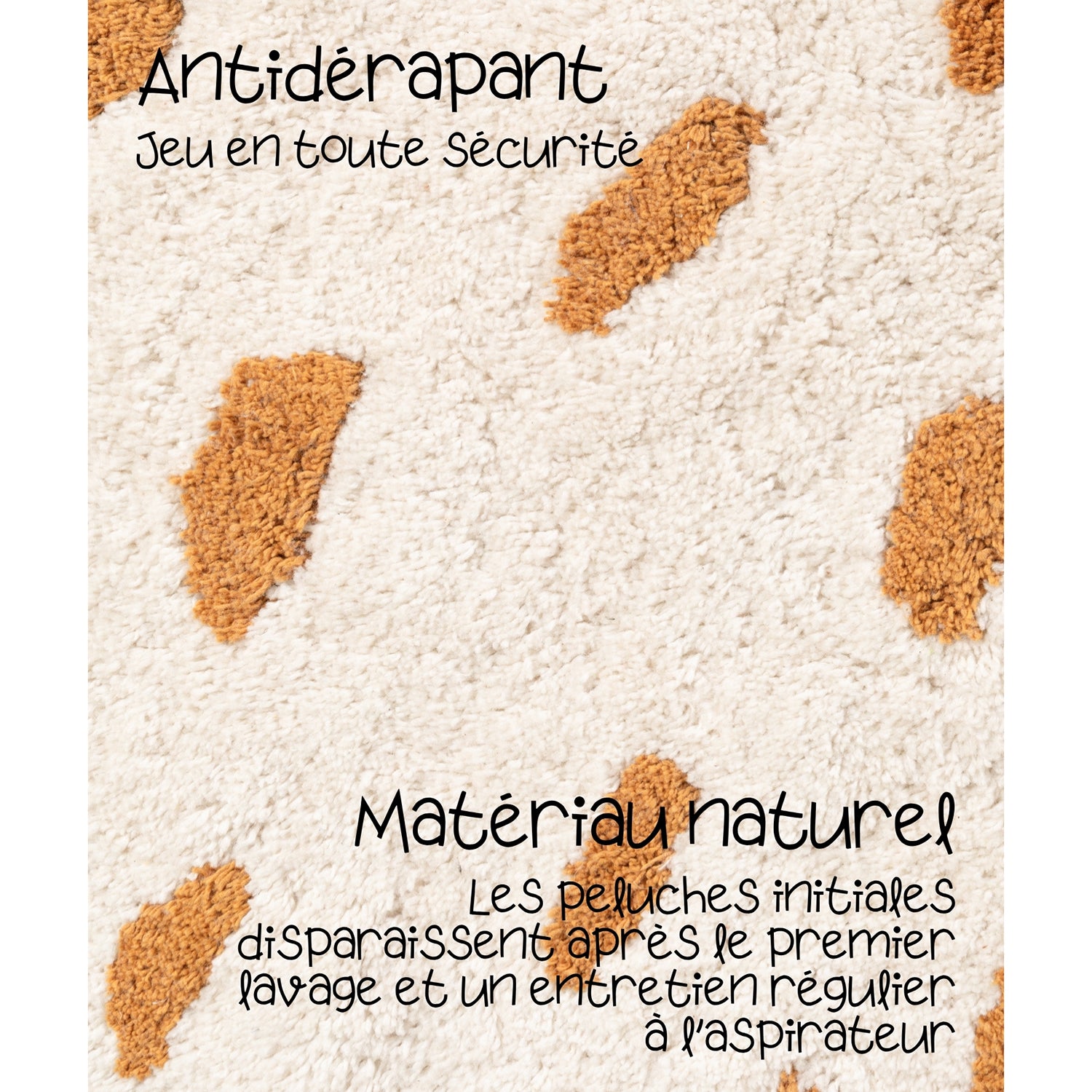 Tapis Enfant Tête Lapin Crème 120x137cm