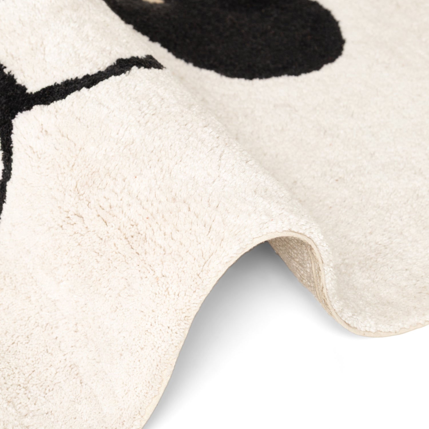 Tapis Enfant Tête Panda Crème et Noir 103x120cm