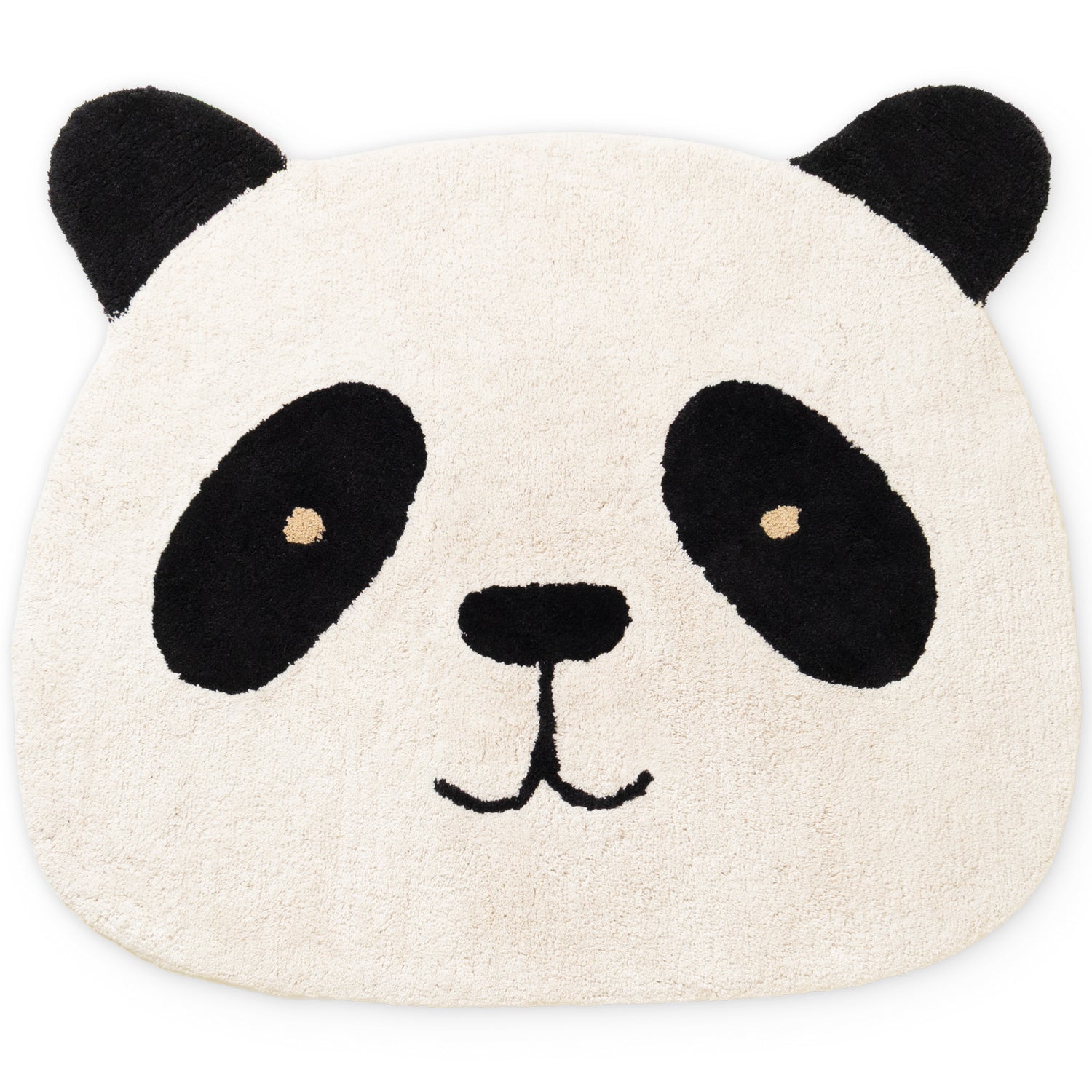 Tapis Enfant Tête Panda Crème et Noir 103x120cm