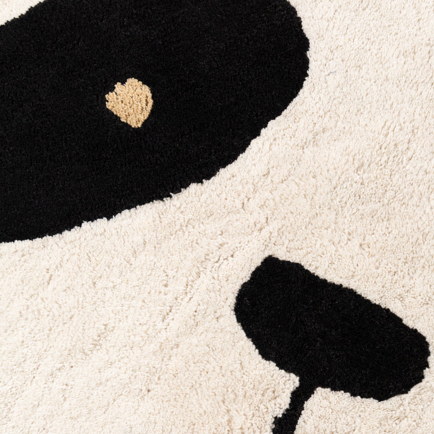 Tapis Enfant Tête Panda Crème et Noir 103x120cm