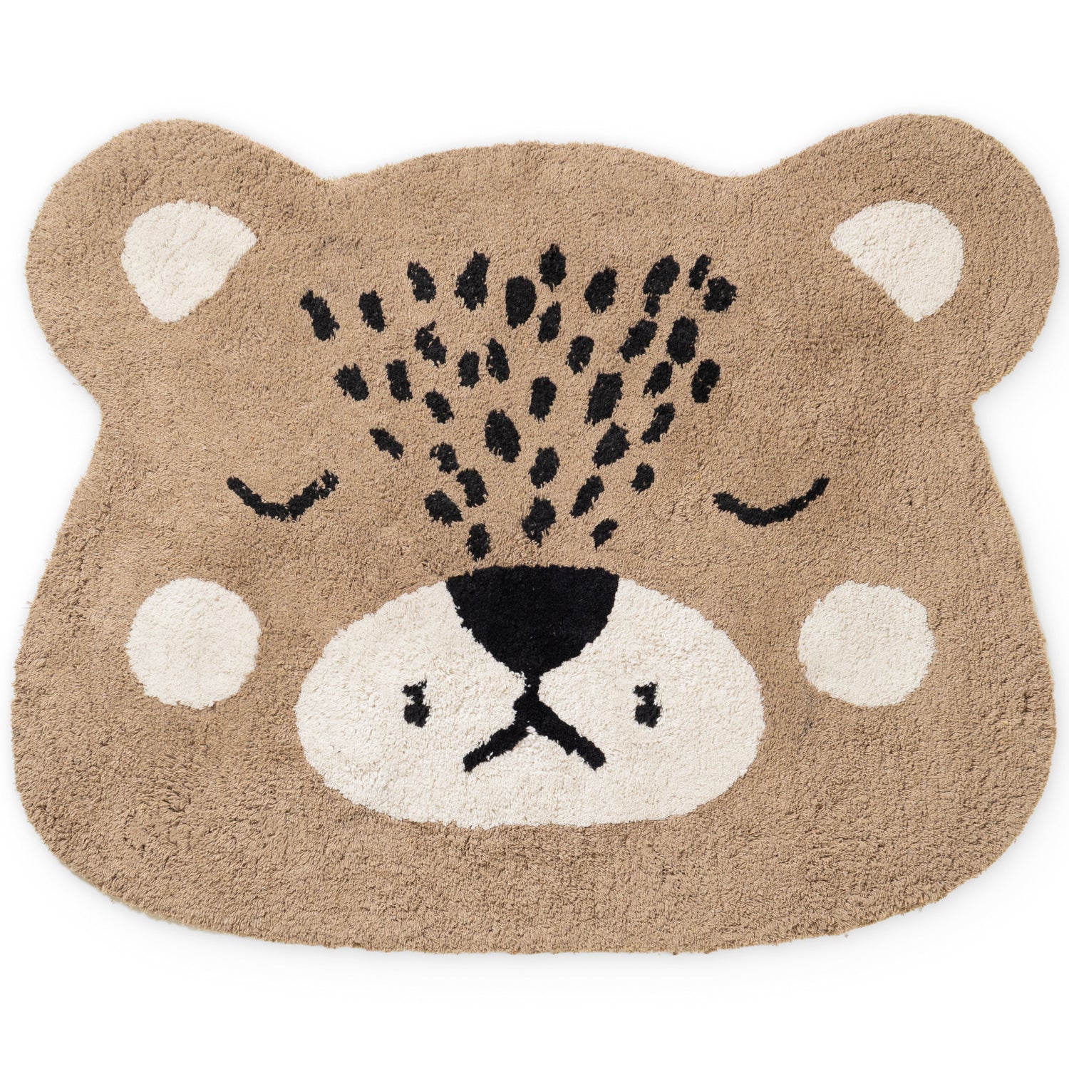 Tapis Enfant Tête Ours Beige 93x120cm