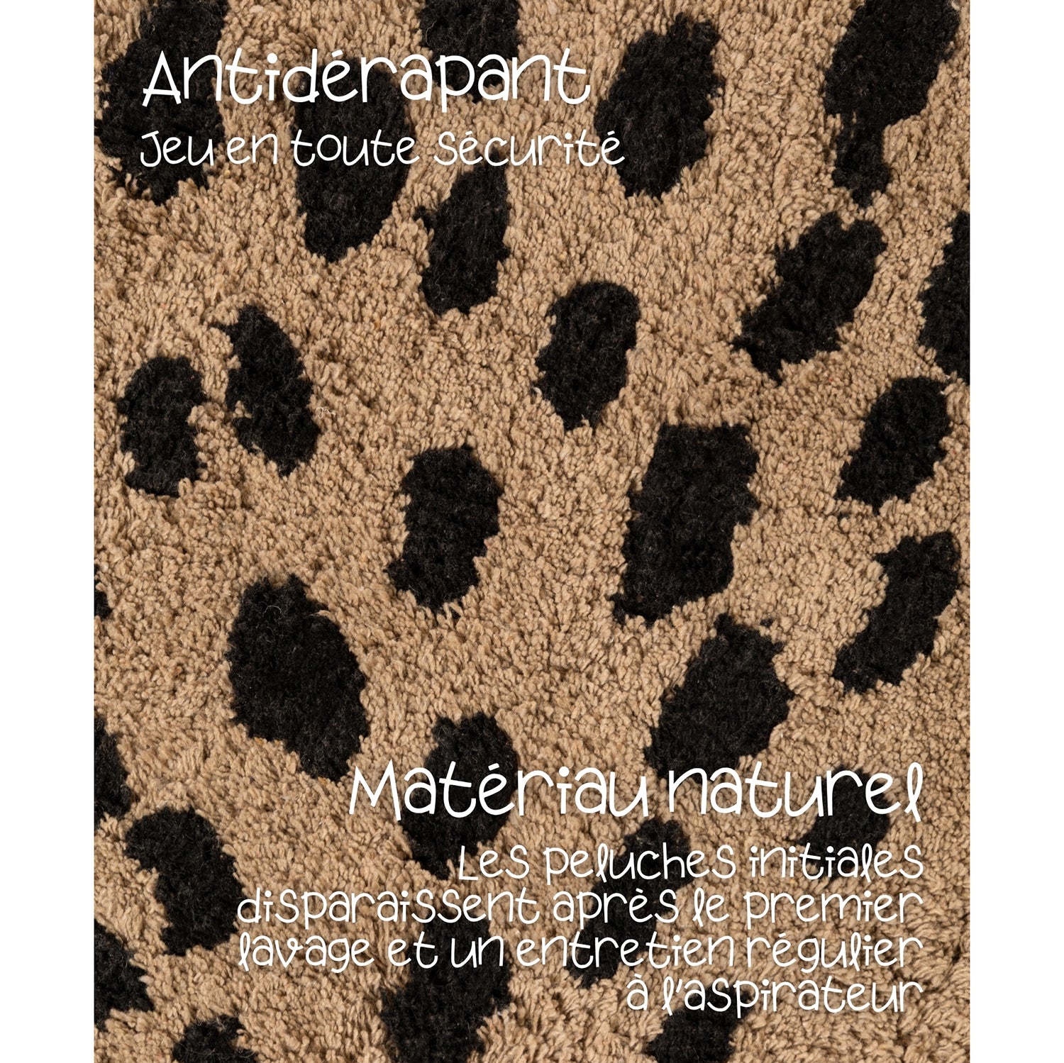 Tapis Enfant Tête Ours Beige 93x120cm
