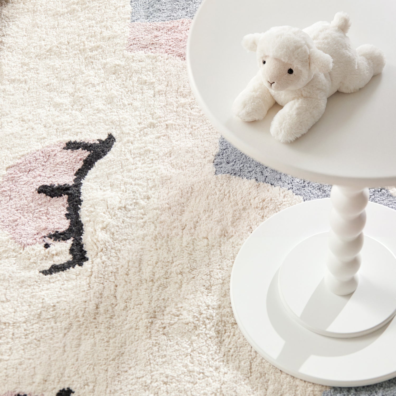 Tapis Enfant Forme Nuages Multicolore 140x200cm