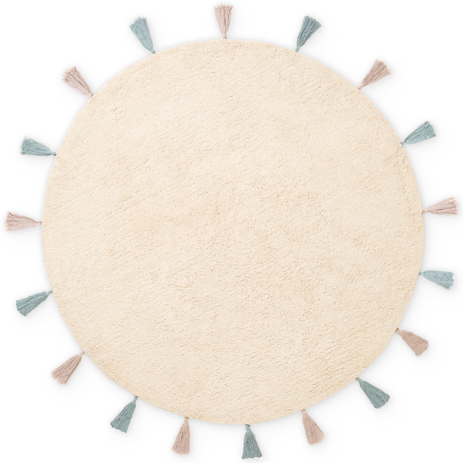 Tapis Enfant Crème à franges multicolores 160cm