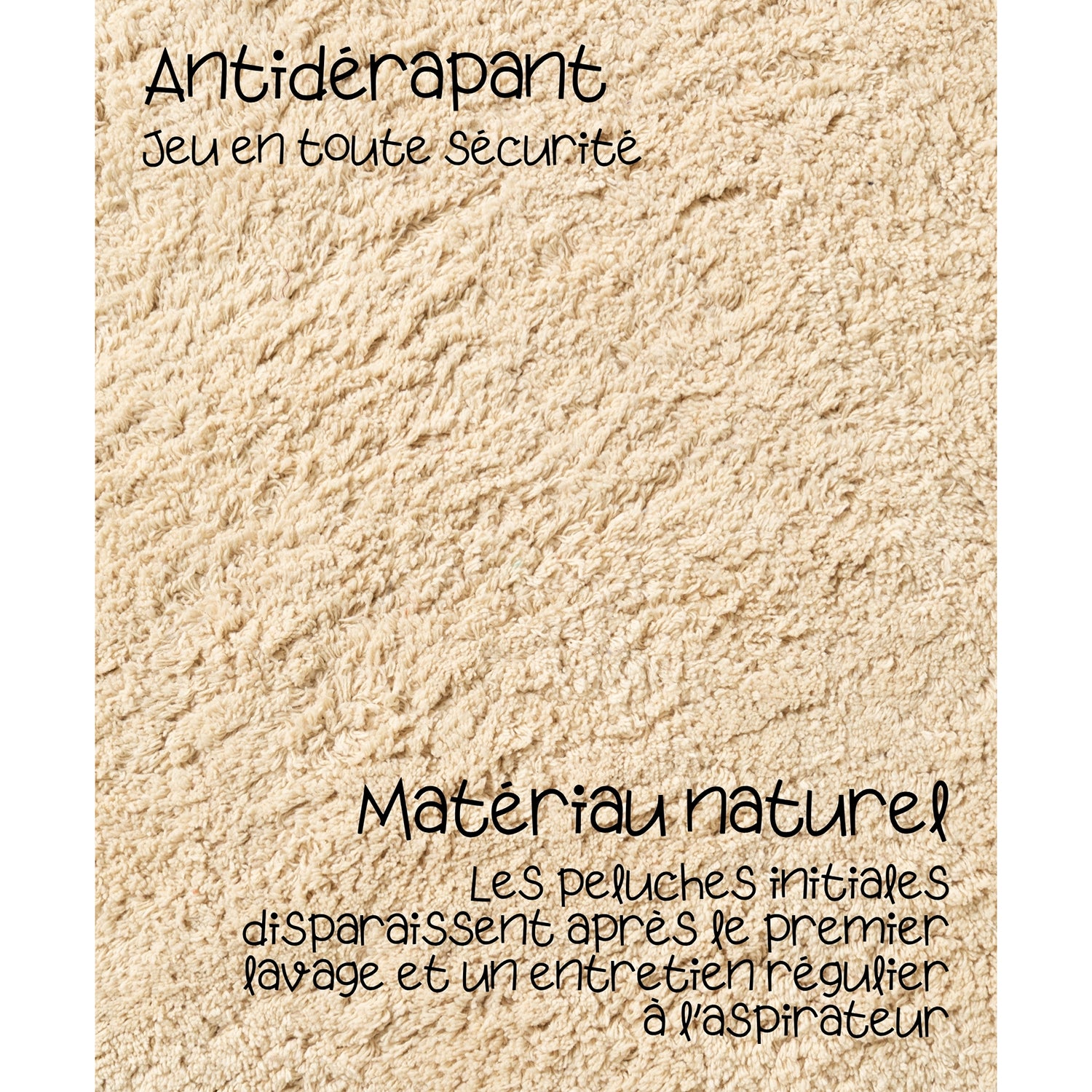 Tapis Enfant Crème à franges multicolores 160cm