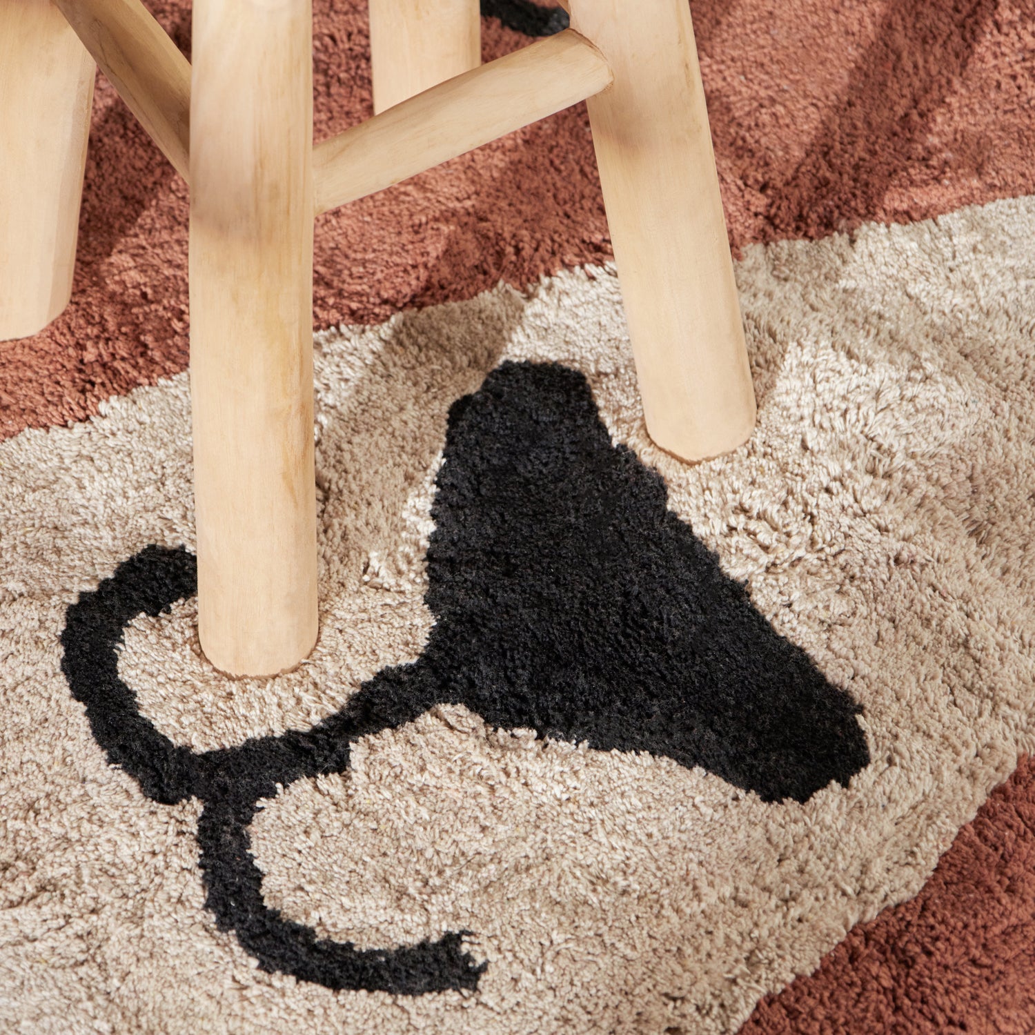 Tapis Enfant Tête Ours Benni Brun 101x120cm