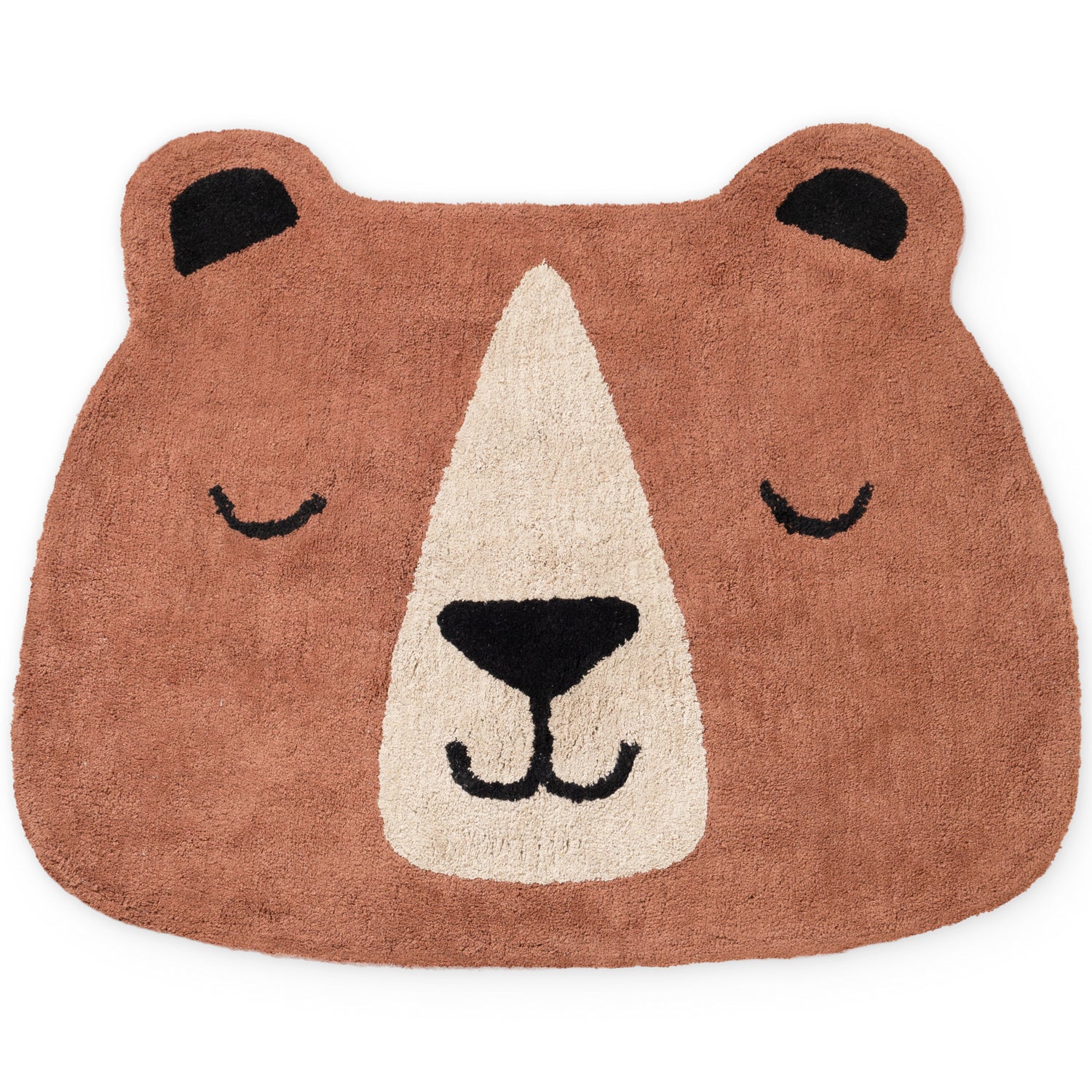 Tapis Enfant Tête Ours Benni Brun 101x120cm